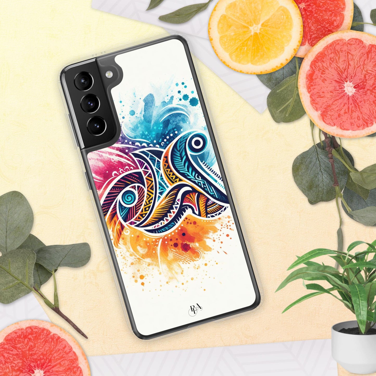 Multicolored Tribal- designed Clear Case for Samsung®