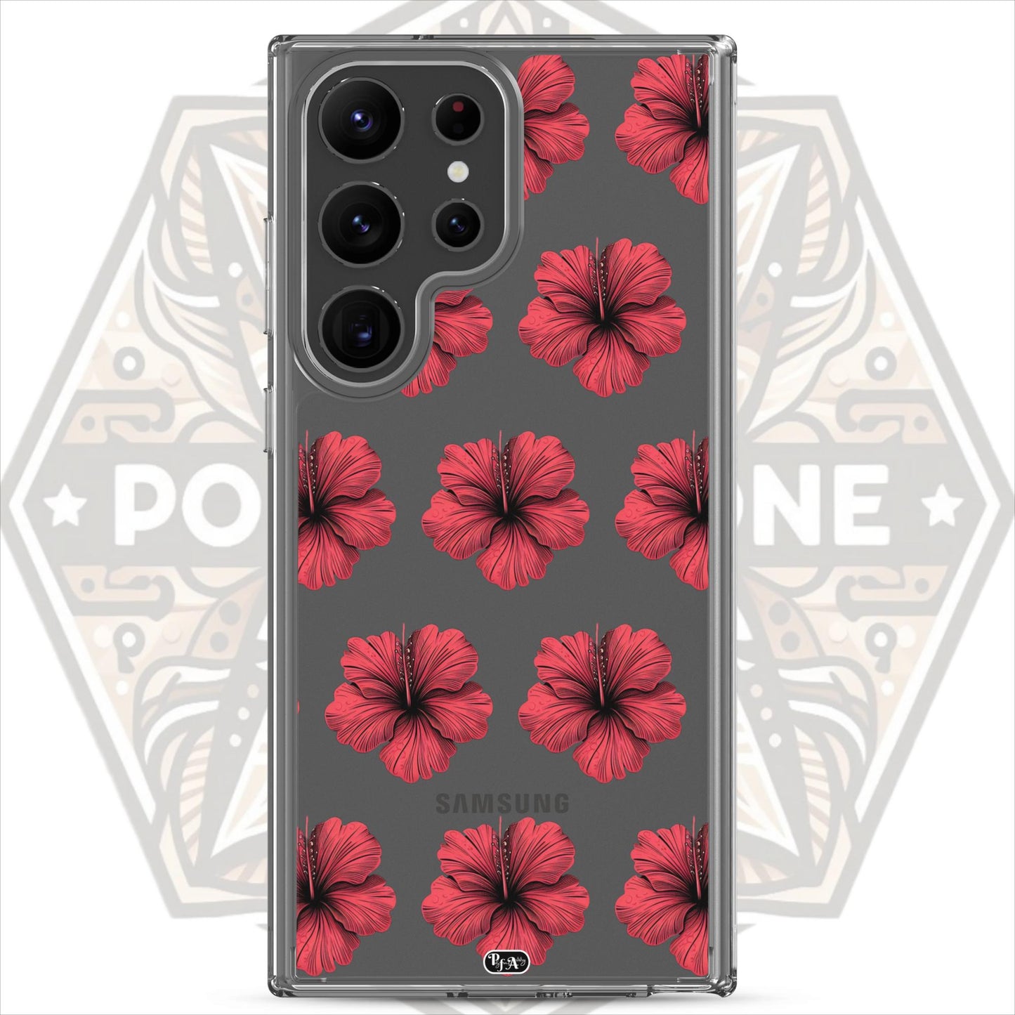 Red Hibiscus Clear Case for Samsung®