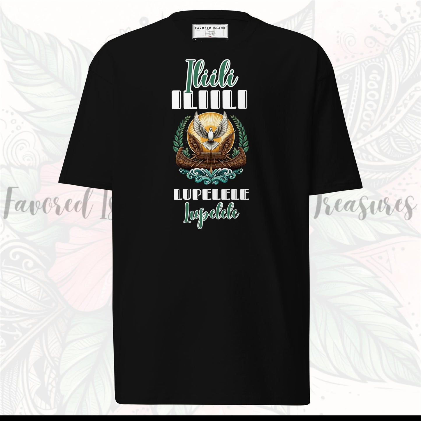 Sizes (S-4XL) ILI'ILI Lupelele Black Men’s premium heavyweight tee