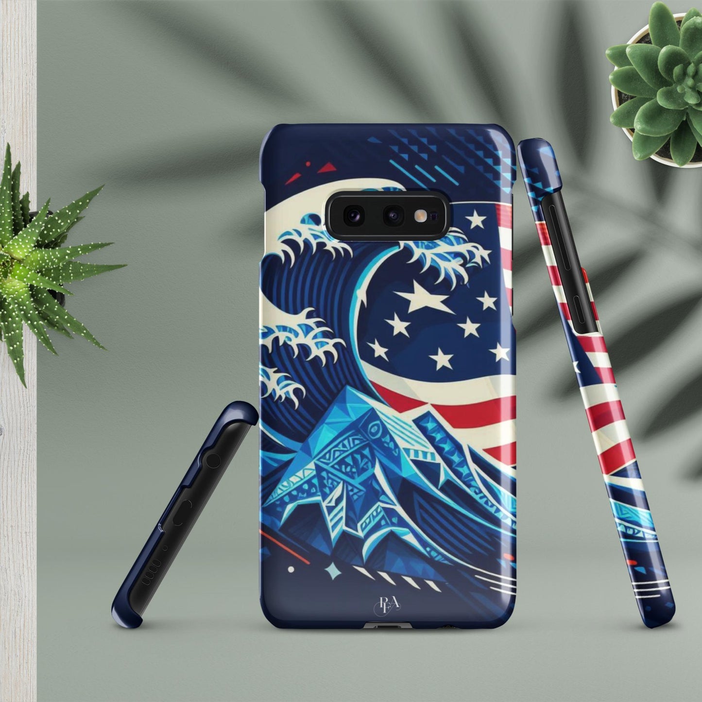 Tribal-designed Waves with Flag 1 Snap case for Samsung®