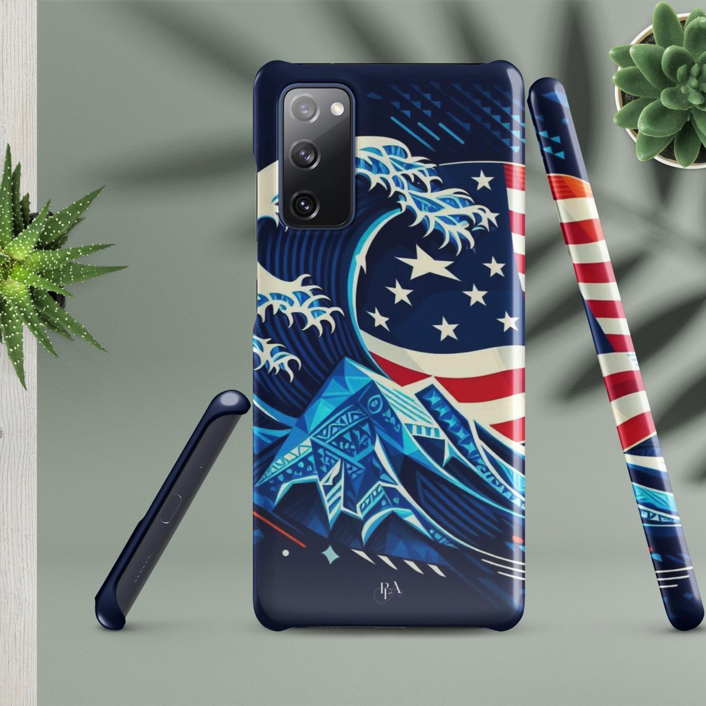 Tribal-designed Waves with Flag 1 Snap case for Samsung®