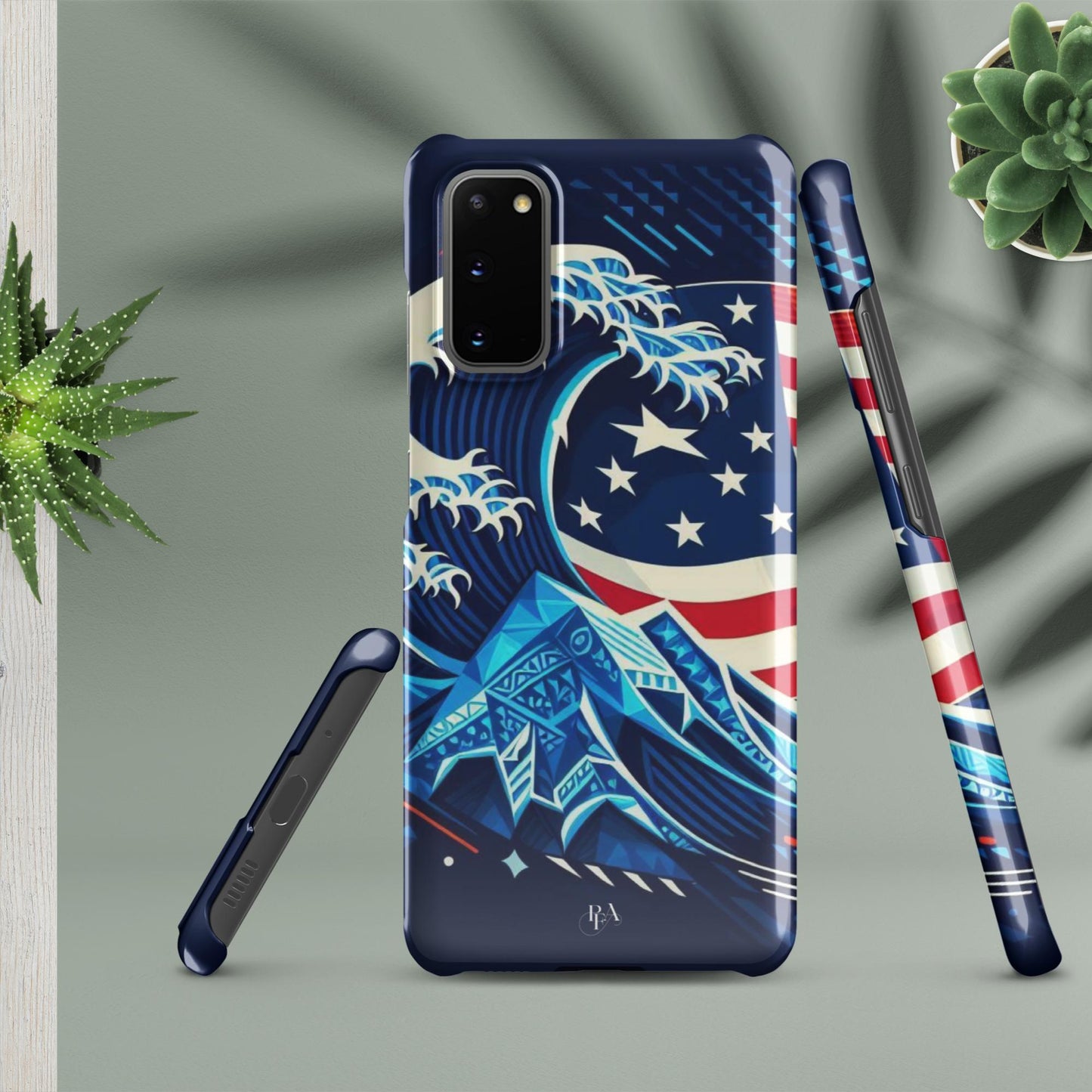 Tribal-designed Waves with Flag 1 Snap case for Samsung®