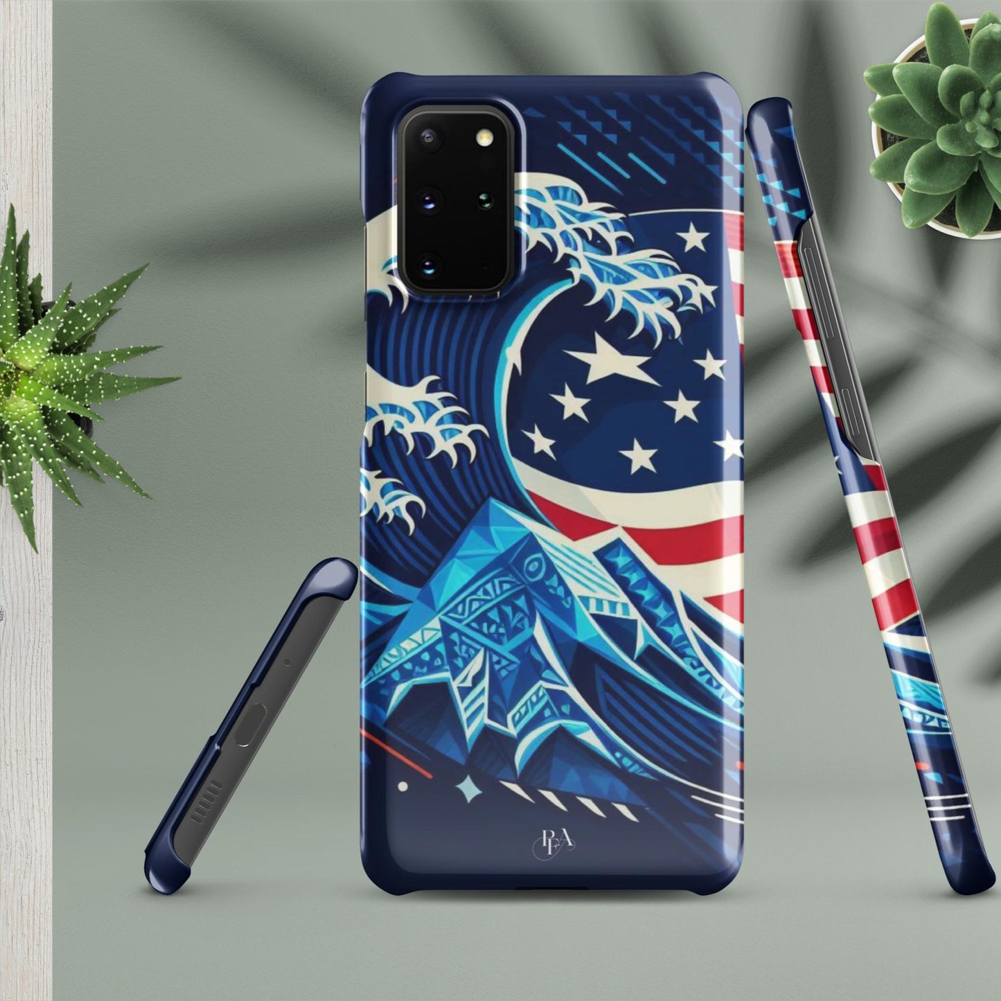 Tribal-designed Waves with Flag 1 Snap case for Samsung®