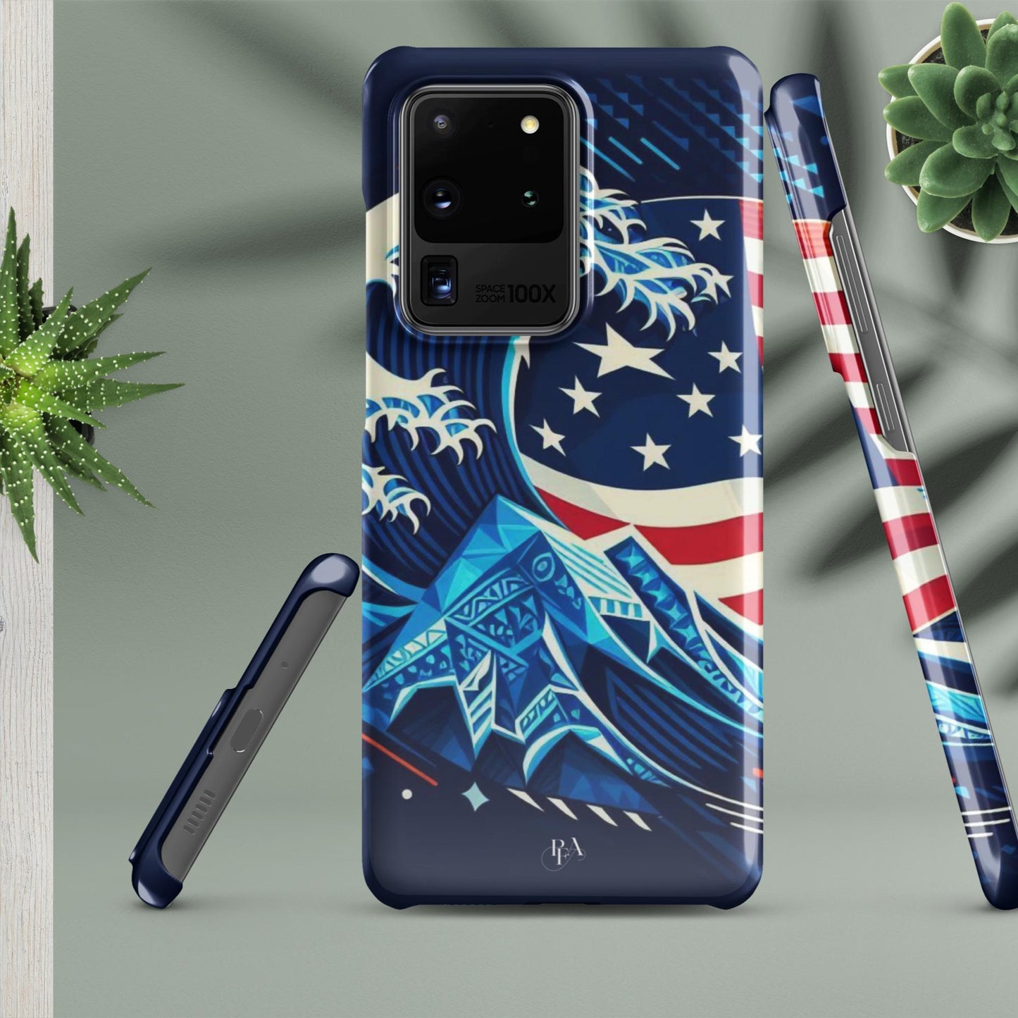 Tribal-designed Waves with Flag 1 Snap case for Samsung®