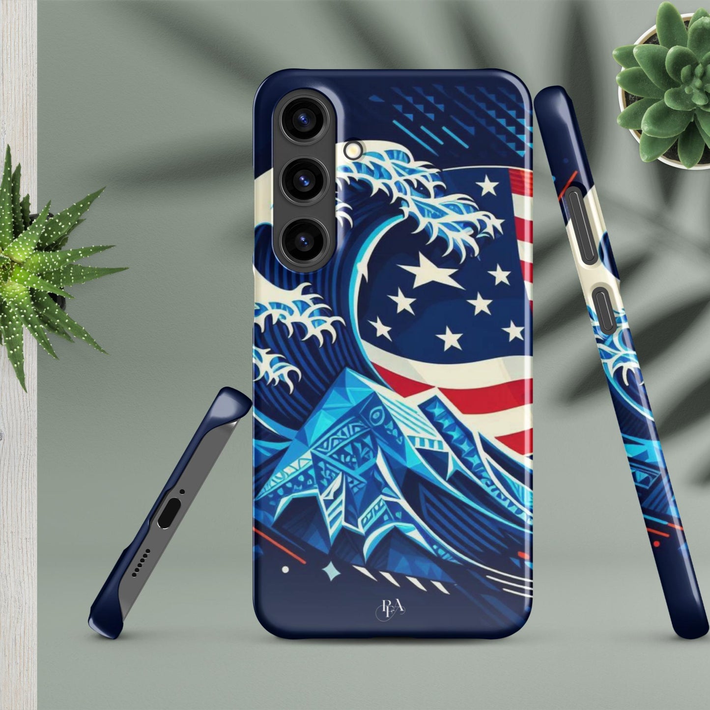 Tribal-designed Waves with Flag 1 Snap case for Samsung®