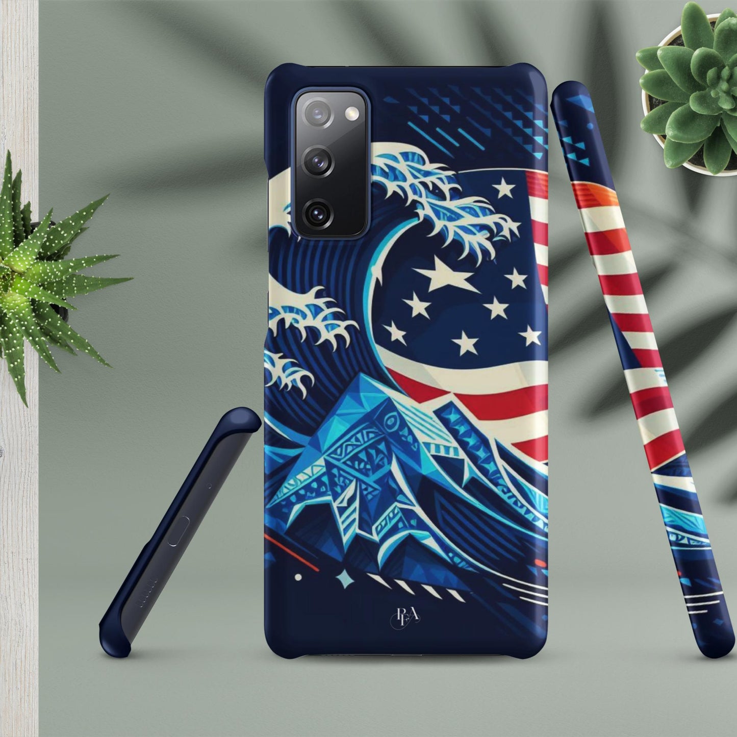 Tribal-designed Waves with Flag 1 Snap case for Samsung®