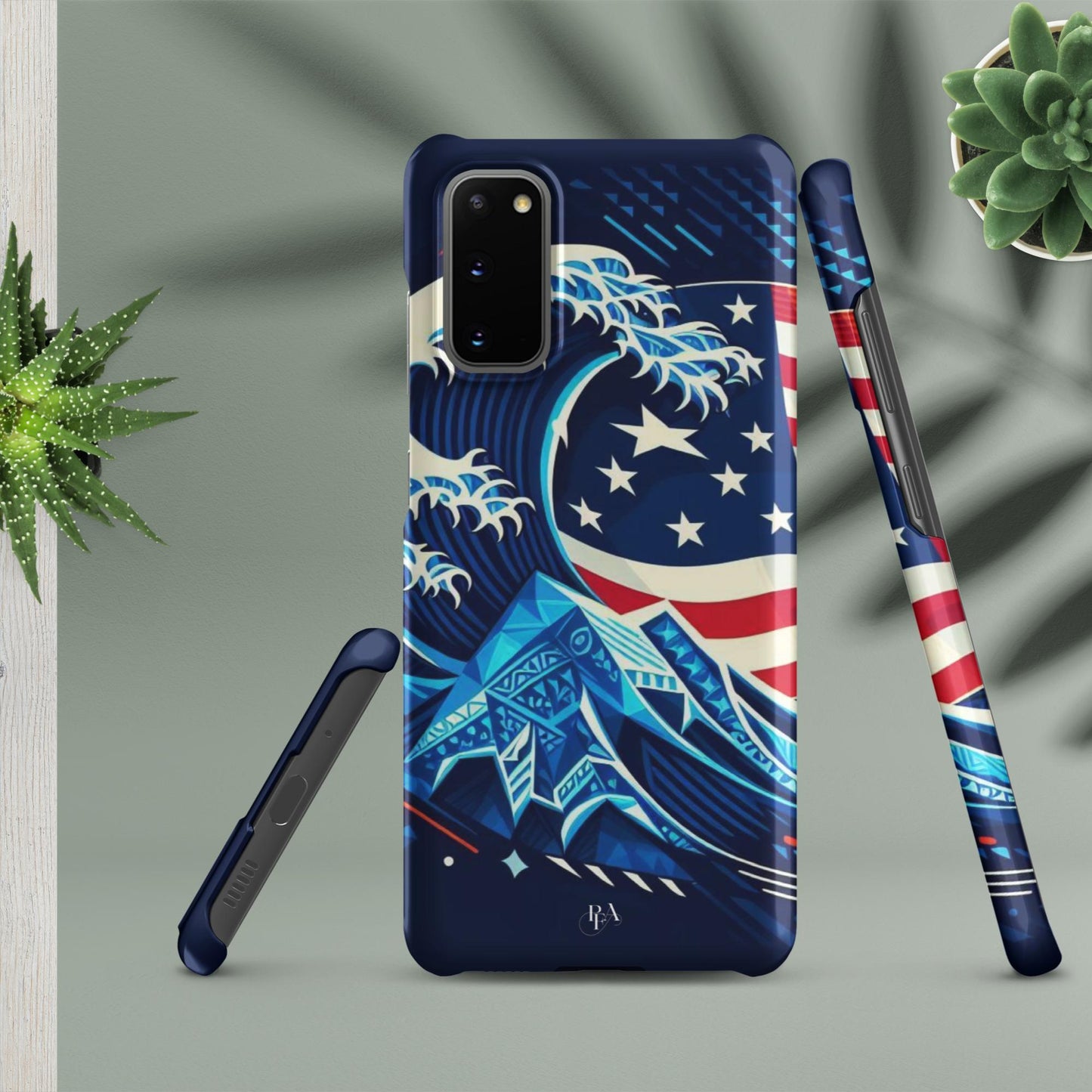 Tribal-designed Waves with Flag 1 Snap case for Samsung®