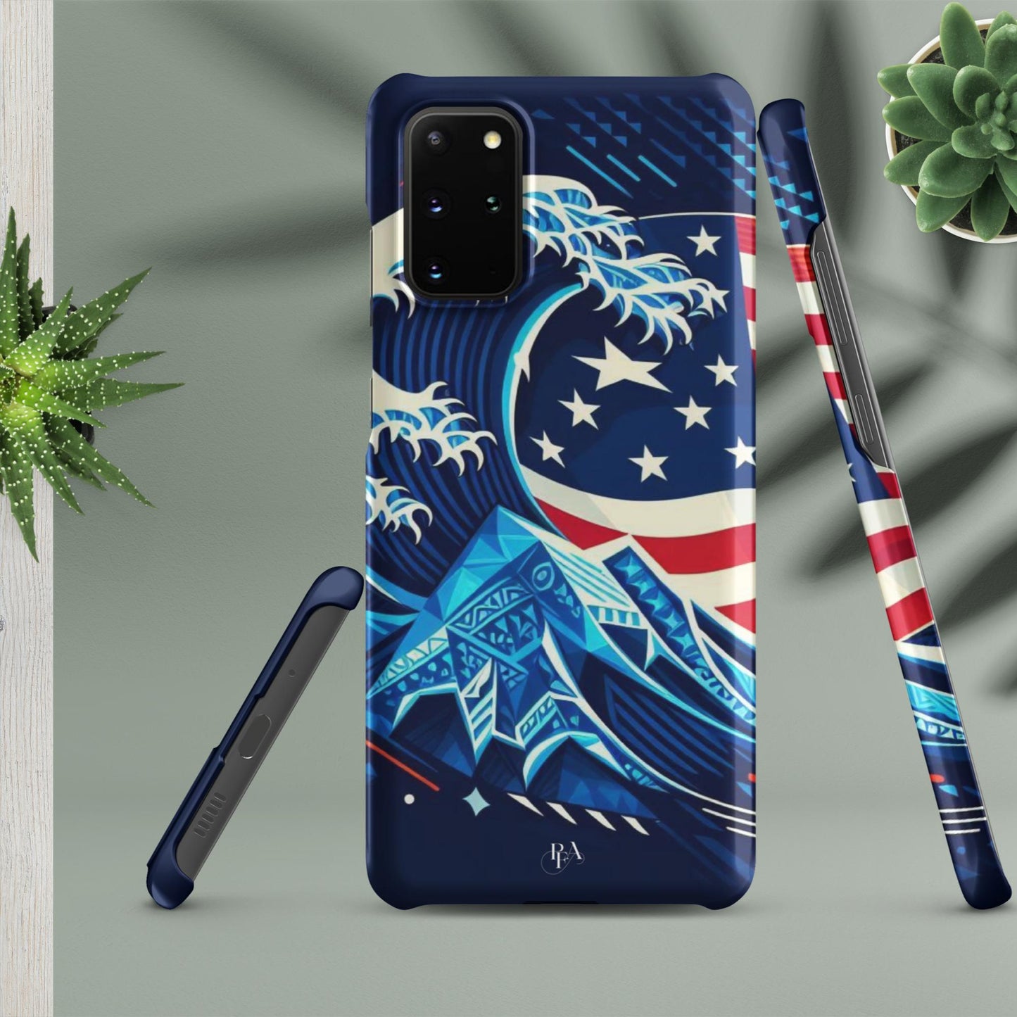 Tribal-designed Waves with Flag 1 Snap case for Samsung®