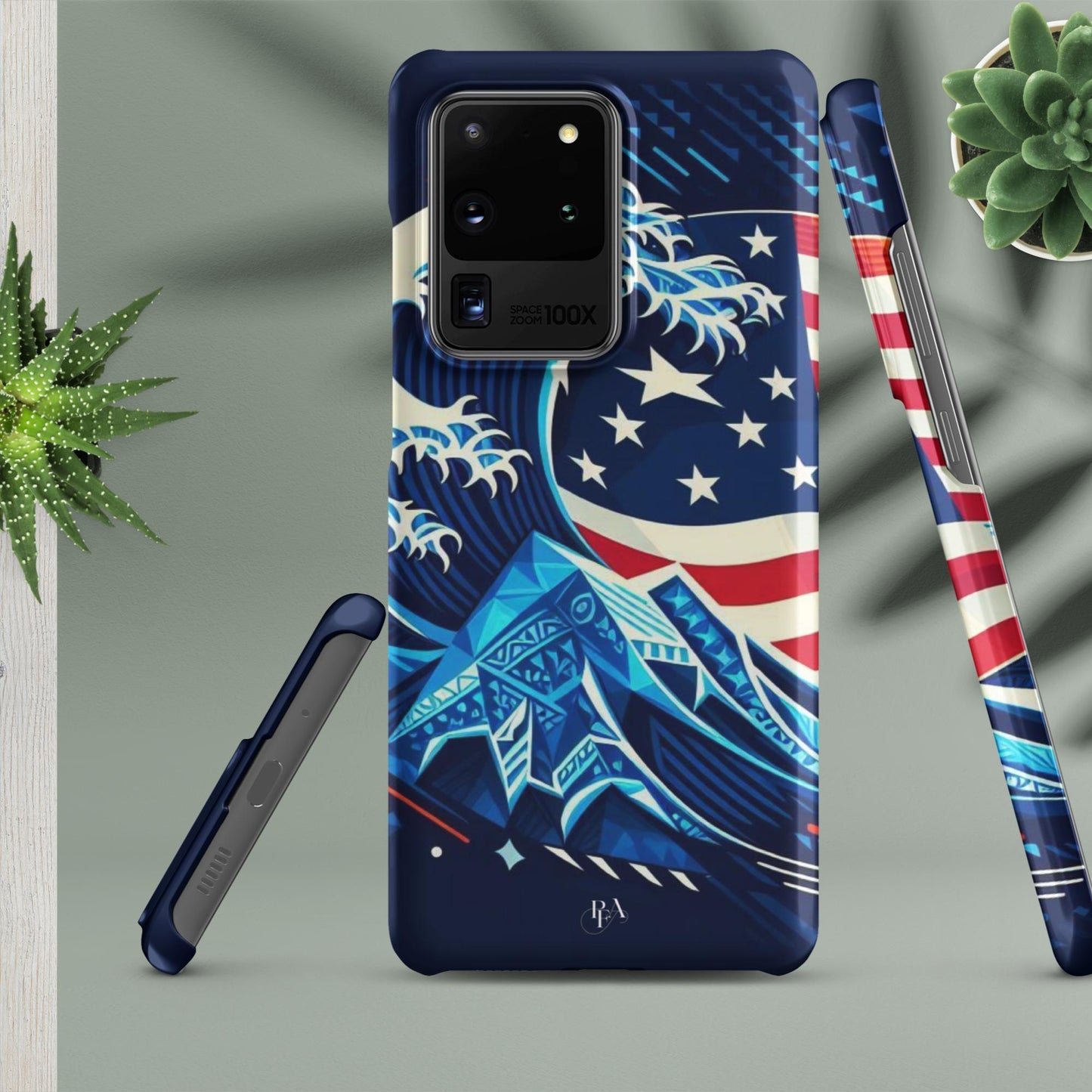 Tribal-designed Waves with Flag 1 Snap case for Samsung®