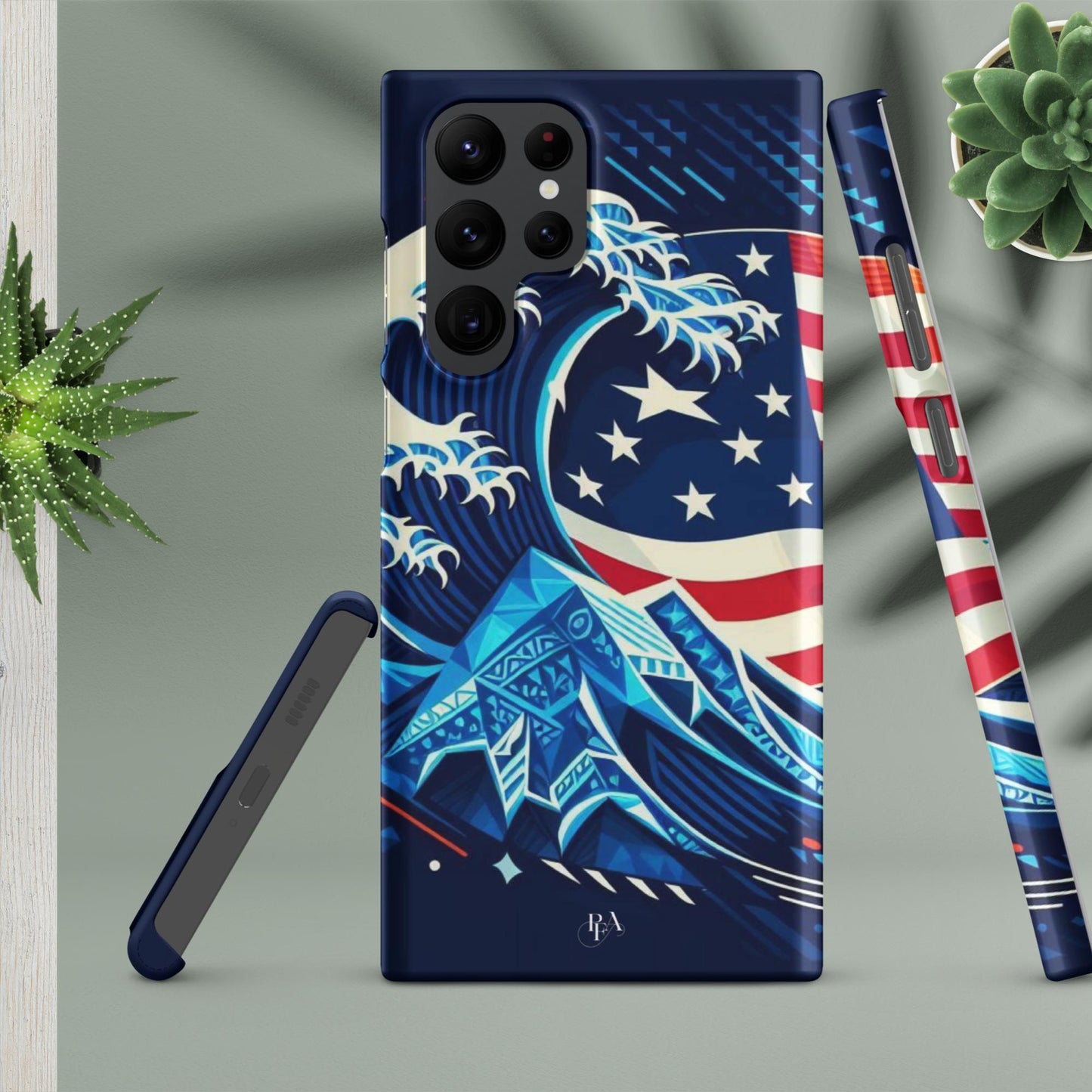 Tribal-designed Waves with Flag 1 Snap case for Samsung®