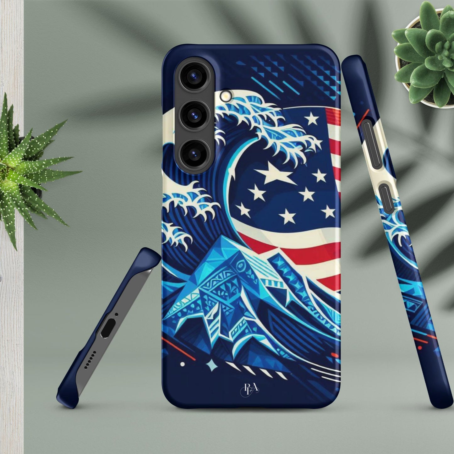 Tribal-designed Waves with Flag 1 Snap case for Samsung®