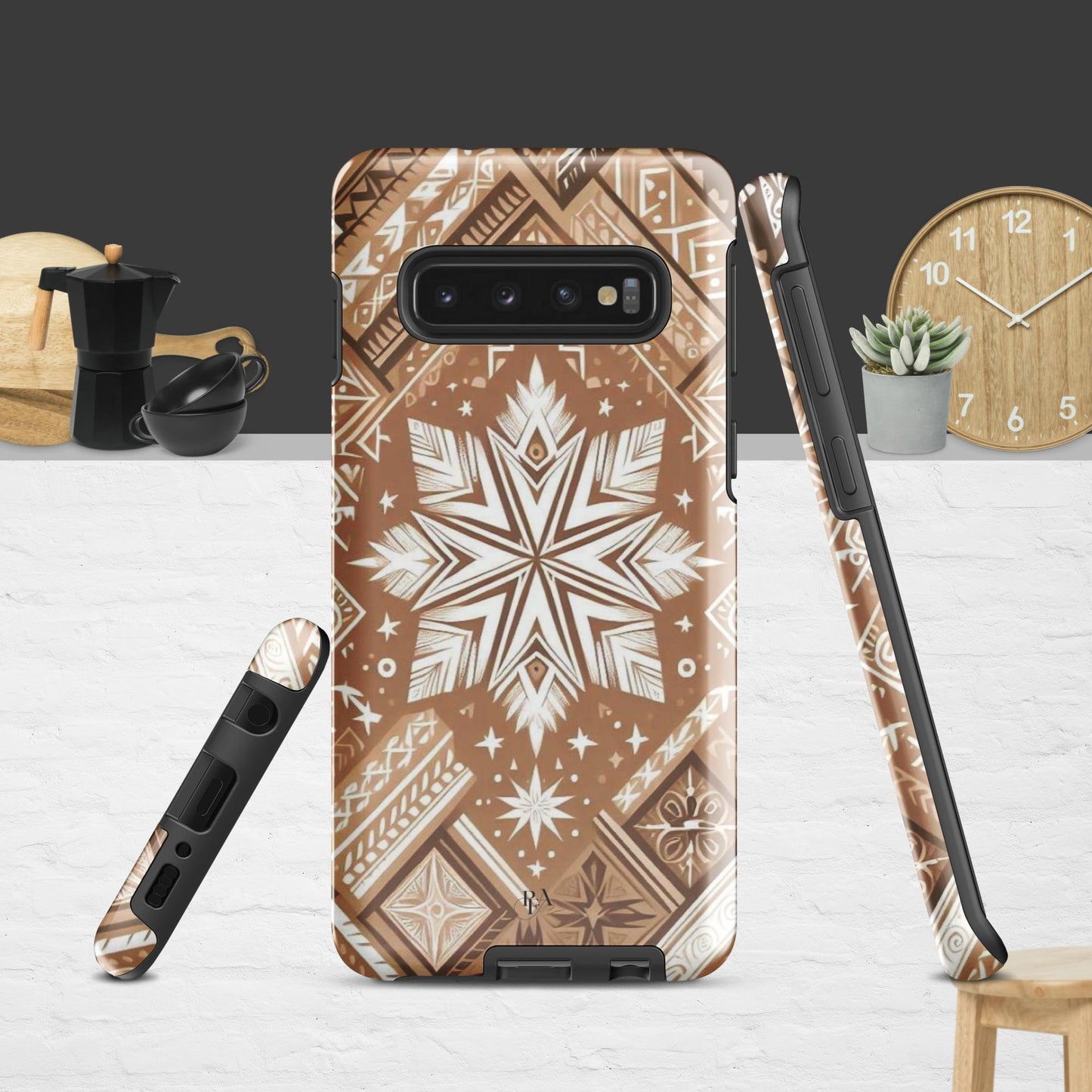 Brown Tribal-designed Tough case for Samsung®