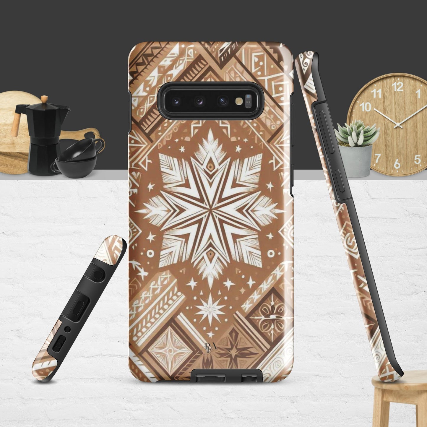 Brown Tribal-designed Tough case for Samsung®