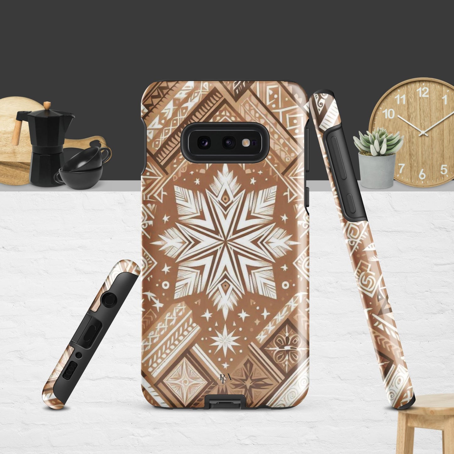 Brown Tribal-designed Tough case for Samsung®