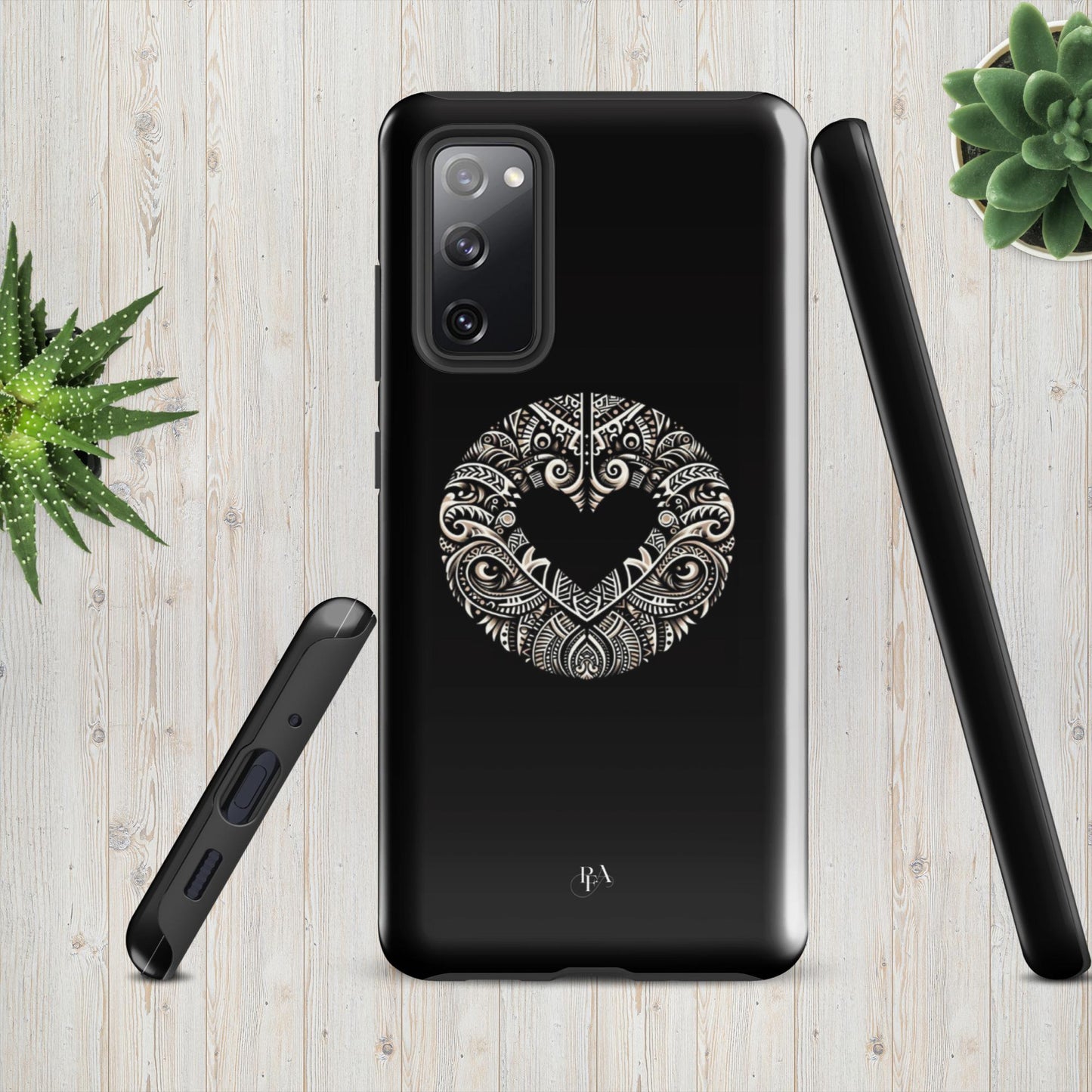 Black Heart- Shaped Poly-designed Tough case for Samsung®