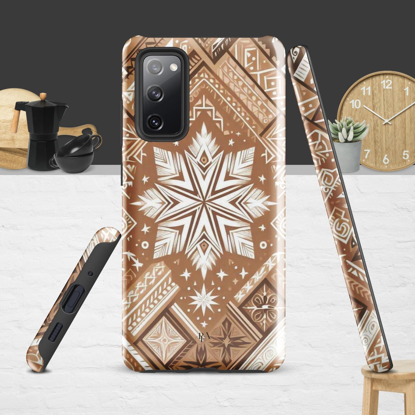 Brown Tribal-designed Tough case for Samsung®