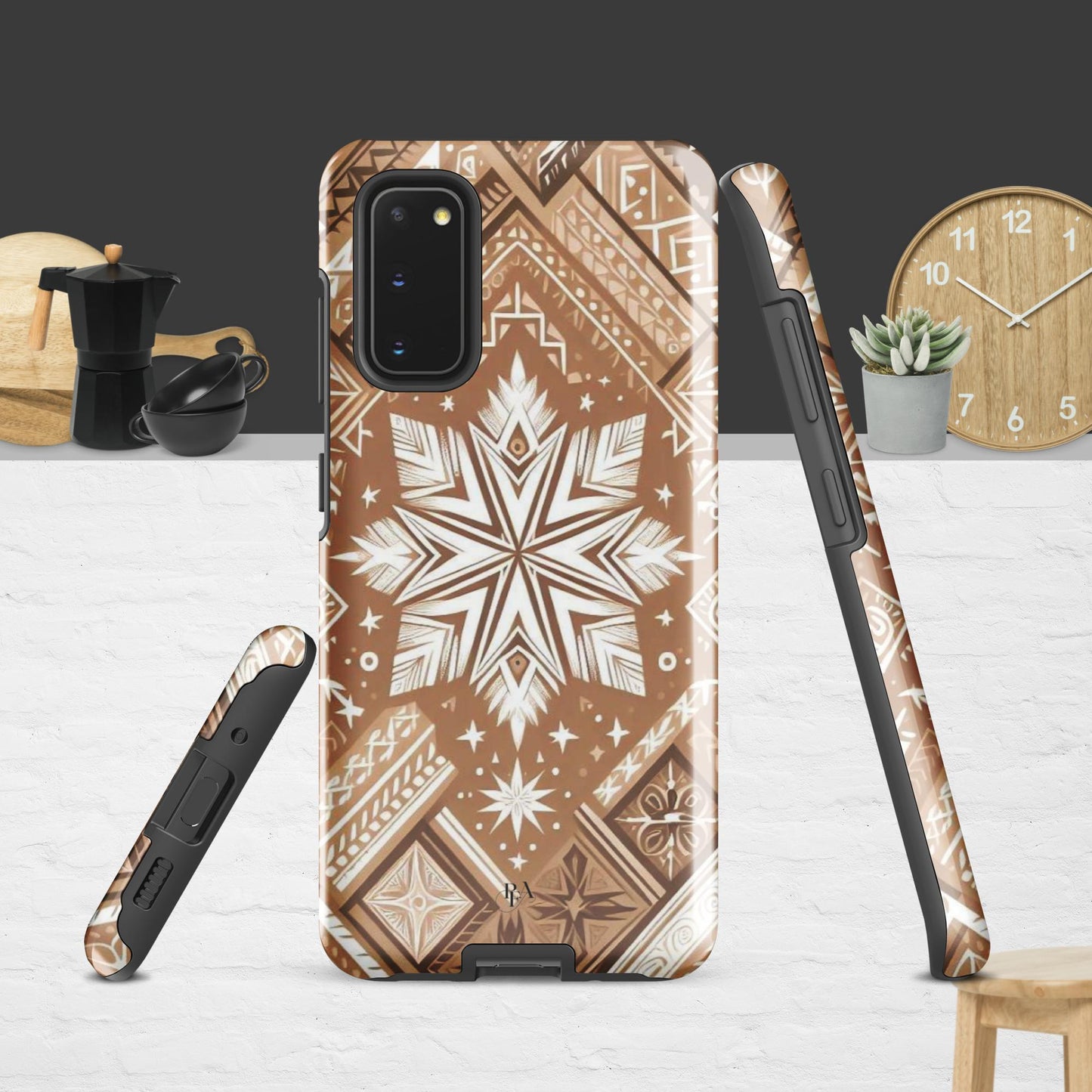 Brown Tribal-designed Tough case for Samsung®