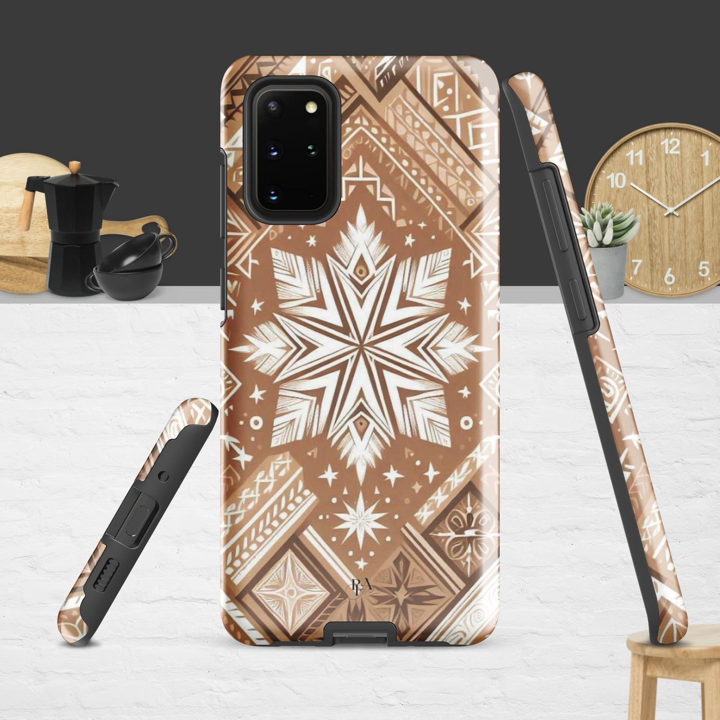 Brown Tribal-designed Tough case for Samsung®