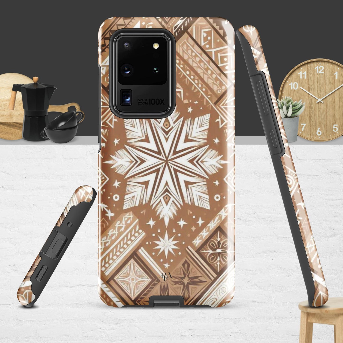 Brown Tribal-designed Tough case for Samsung®