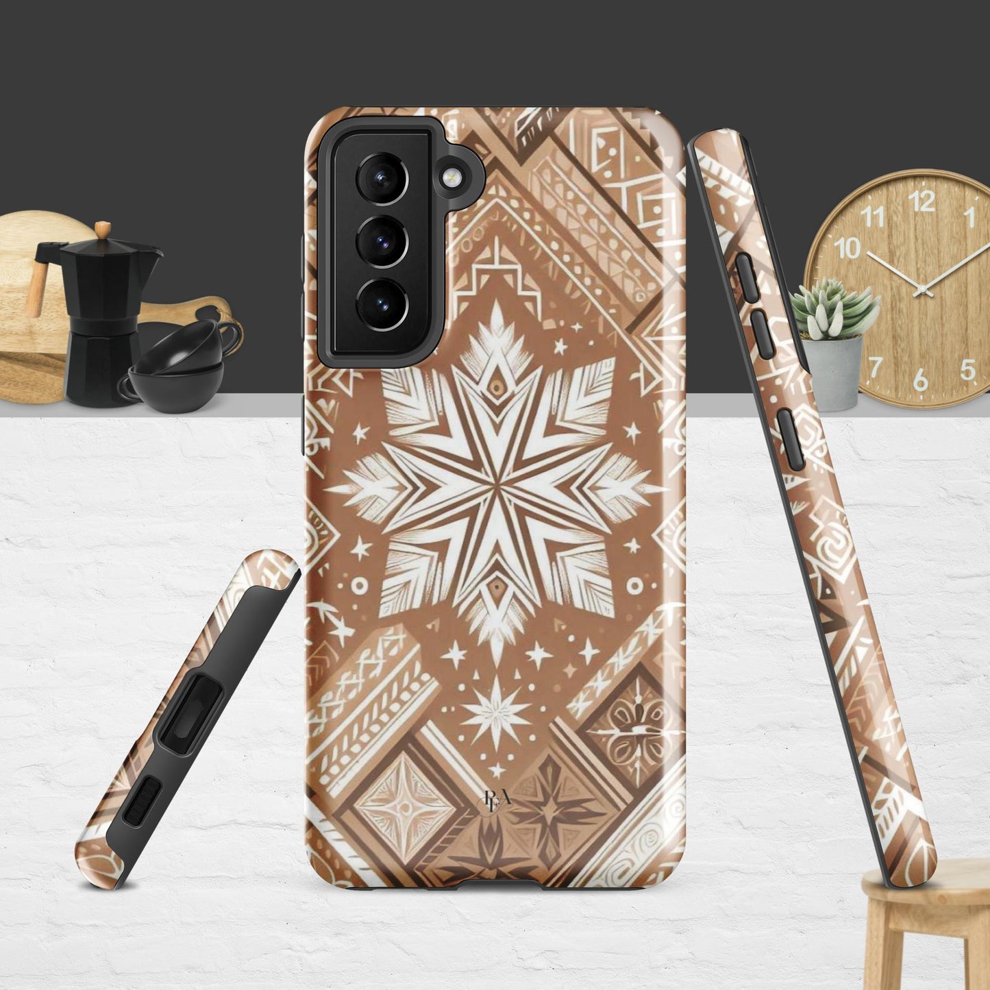 Brown Tribal-designed Tough case for Samsung®