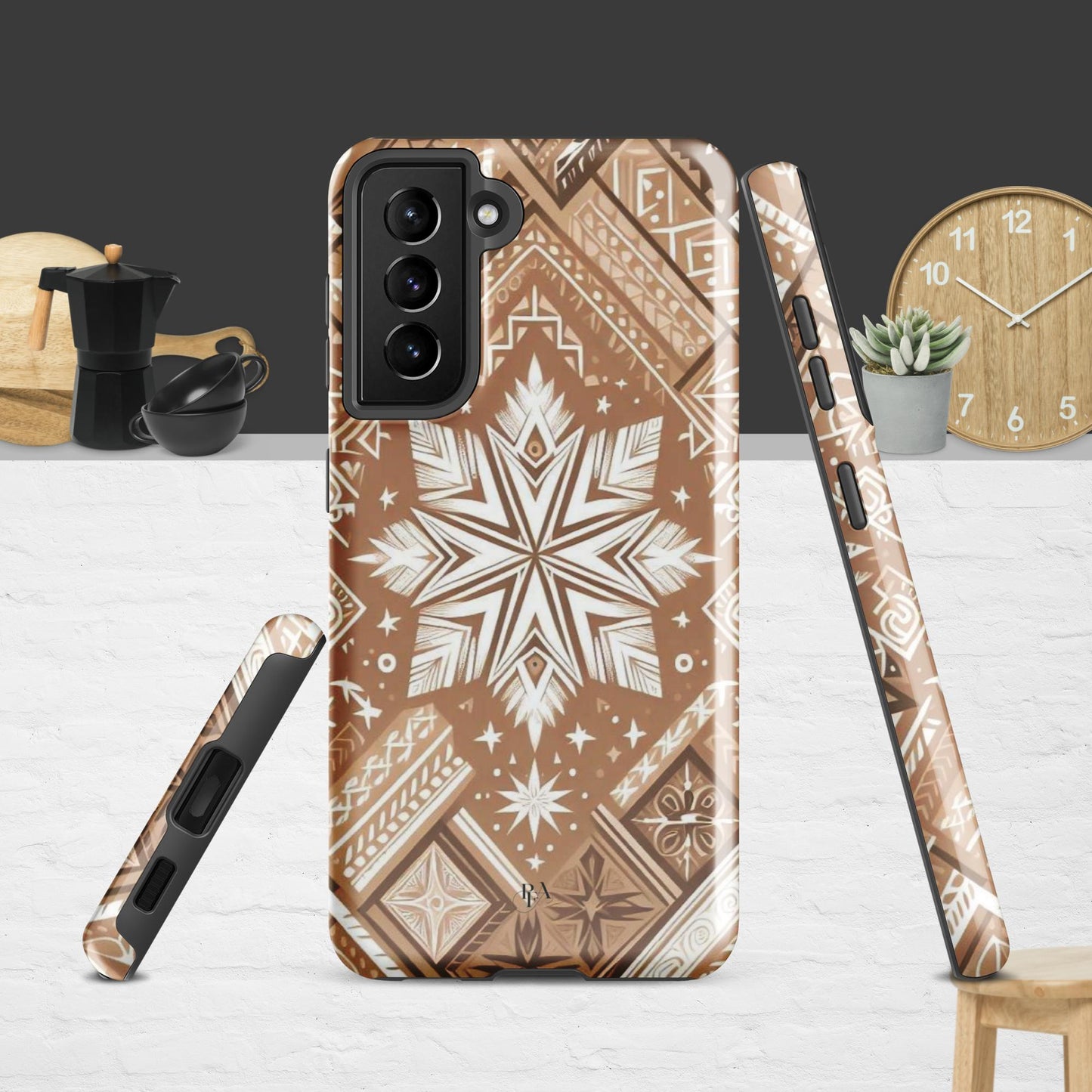 Brown Tribal-designed Tough case for Samsung®