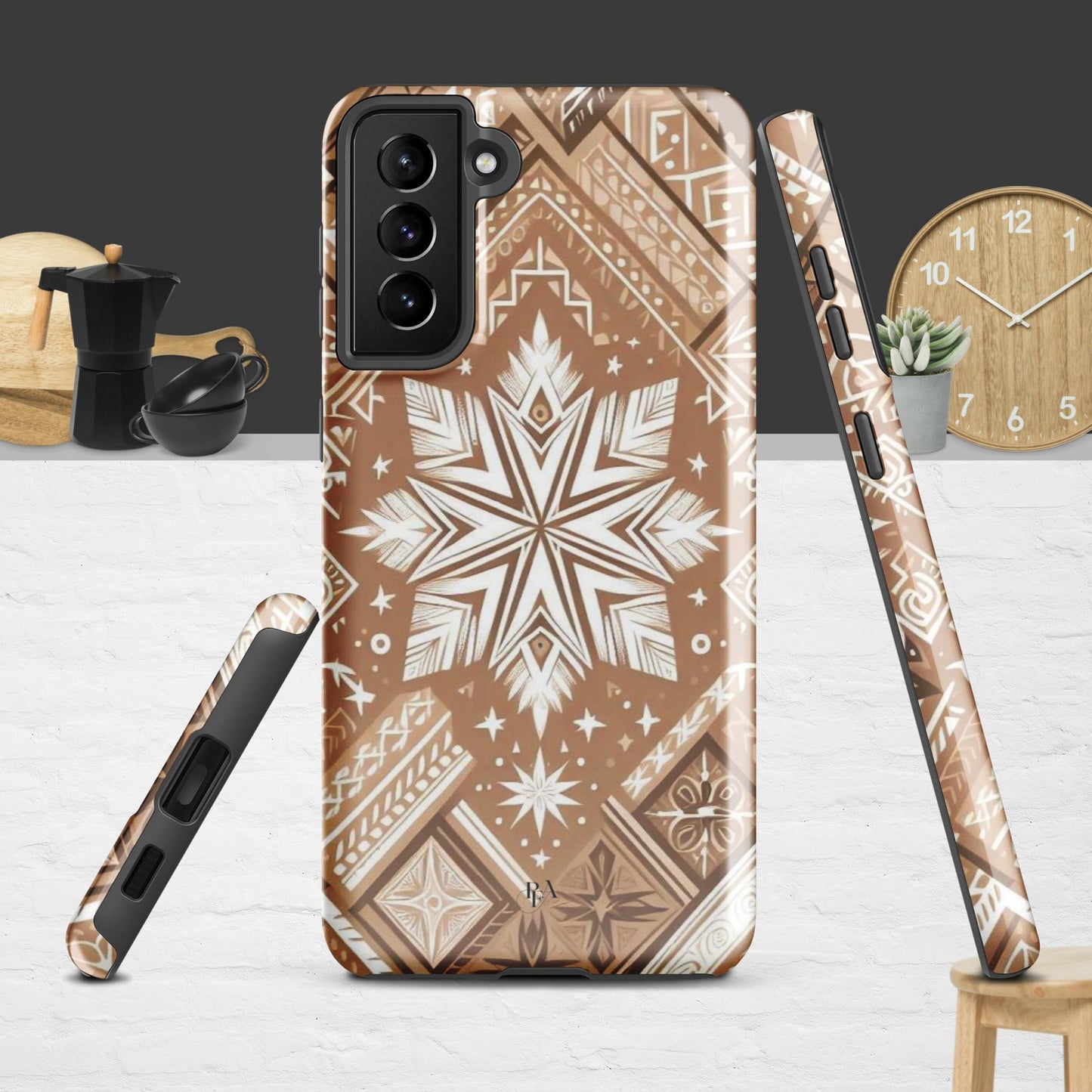 Brown Tribal-designed Tough case for Samsung®