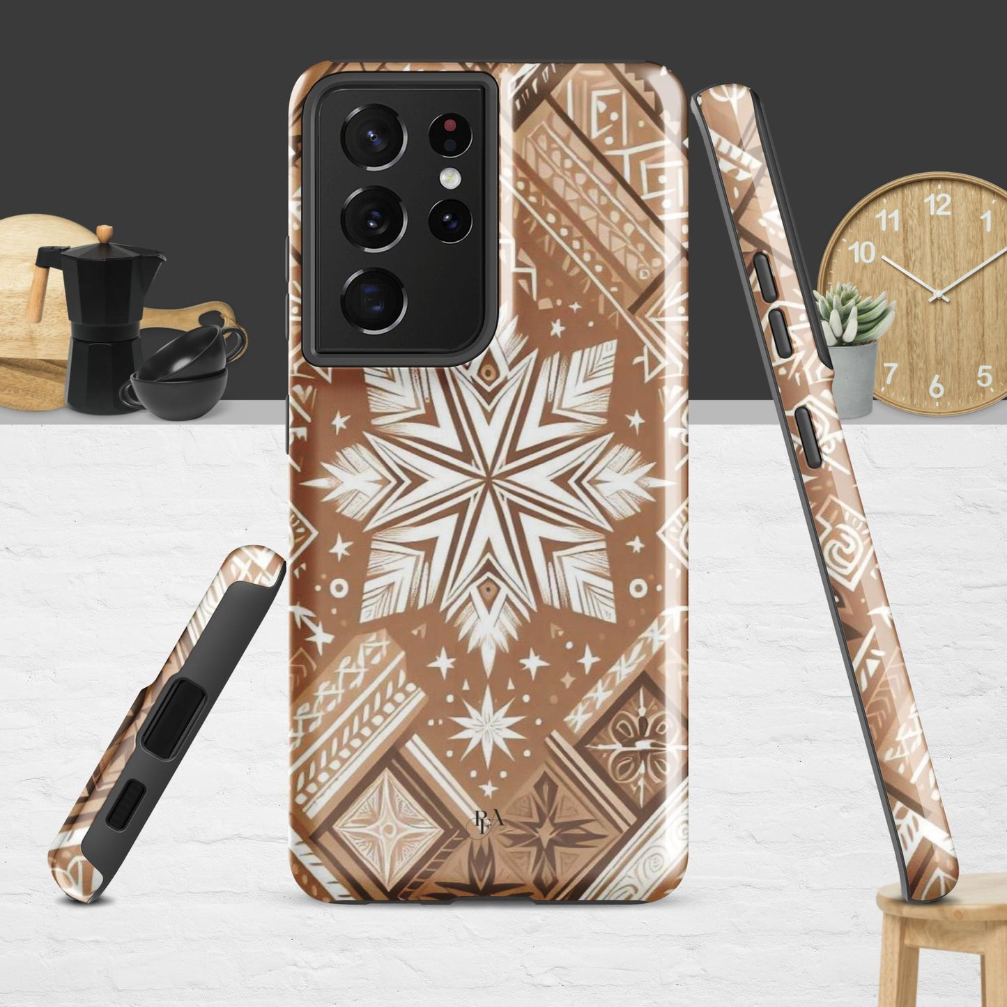 Brown Tribal-designed Tough case for Samsung®