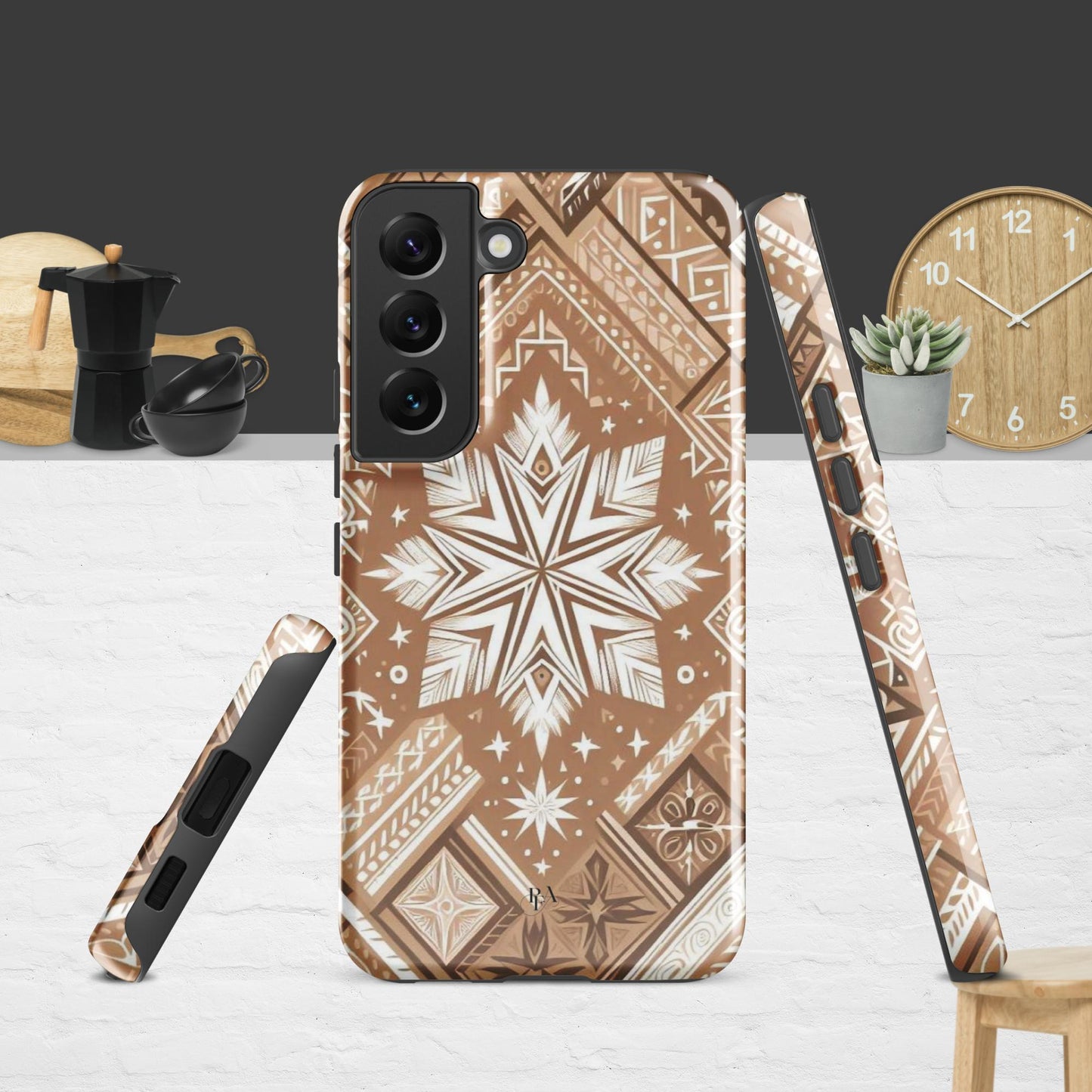 Brown Tribal-designed Tough case for Samsung®