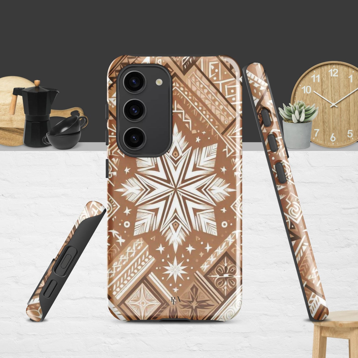 Brown Tribal-designed Tough case for Samsung®