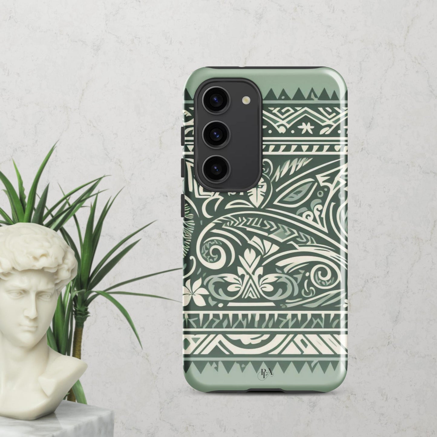 Sage Green Tribal- designed Tough case for Samsung®