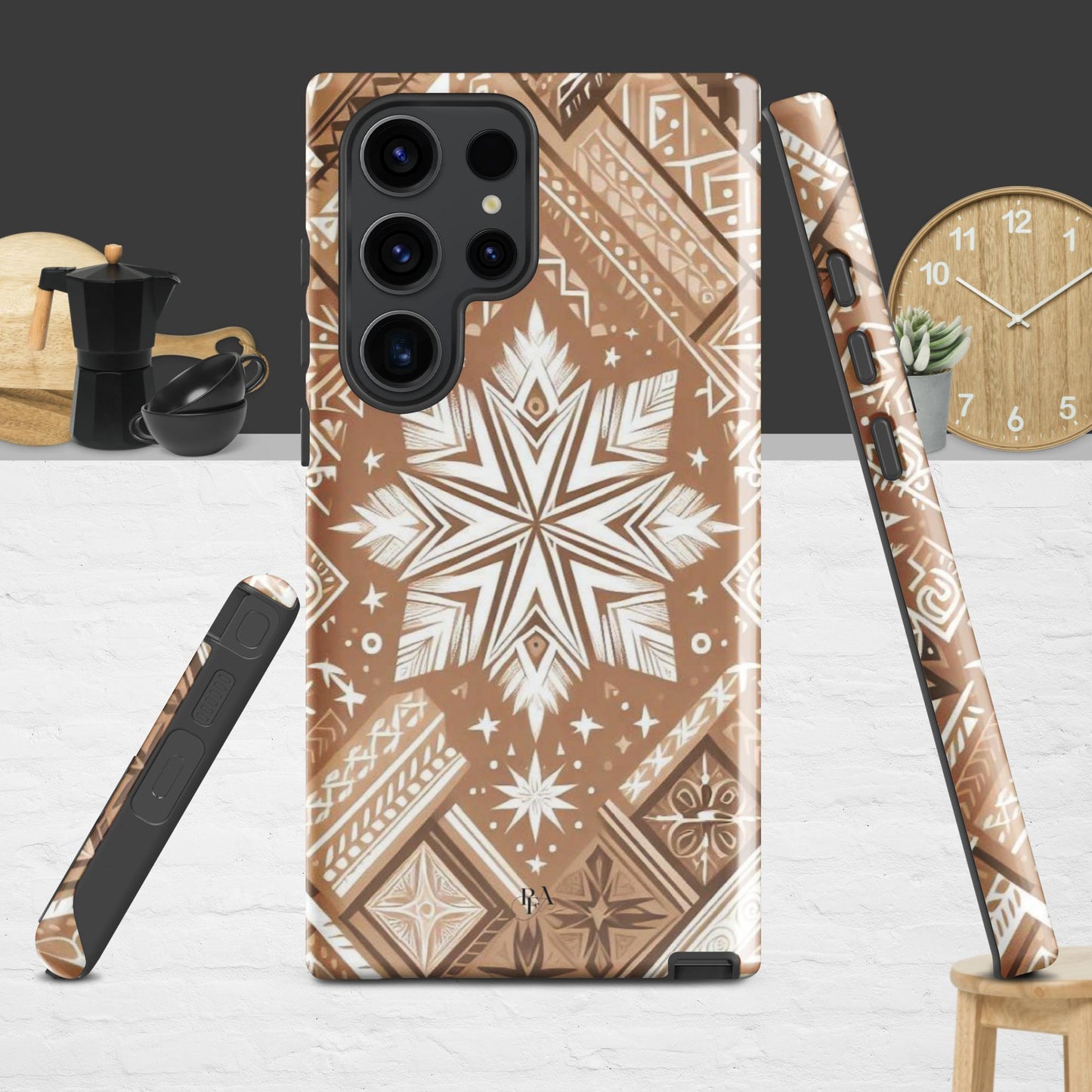 Brown Tribal-designed Tough case for Samsung®