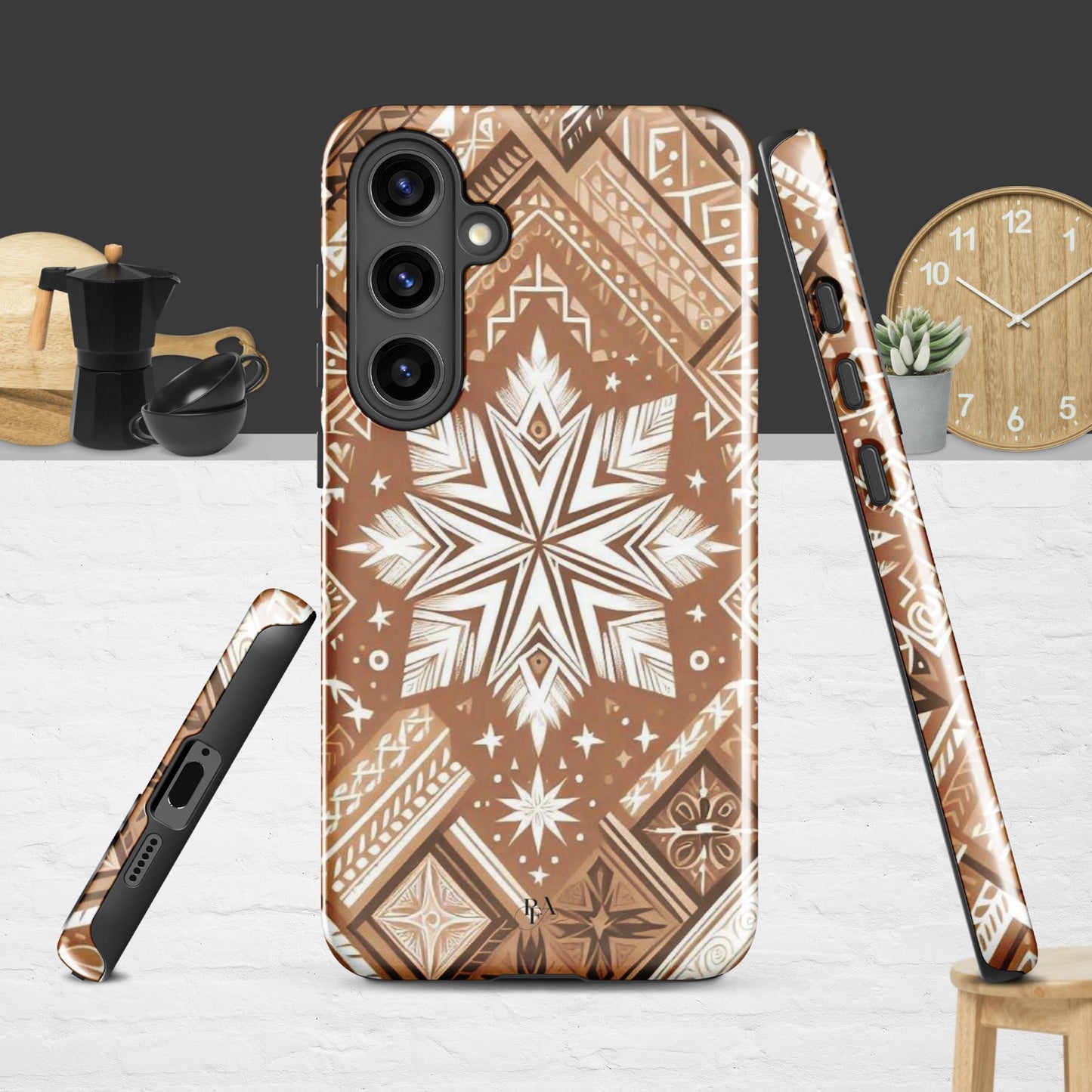 Brown Tribal-designed Tough case for Samsung®