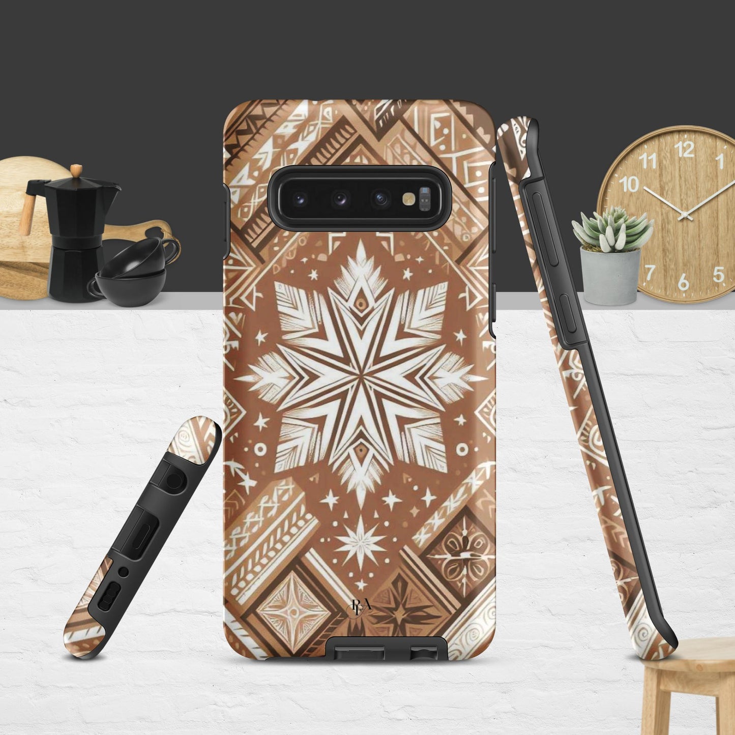 Brown Tribal-designed Tough case for Samsung®