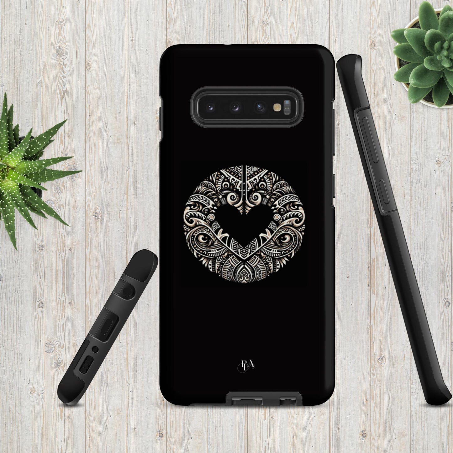 Black Heart- Shaped Poly-designed Tough case for Samsung®