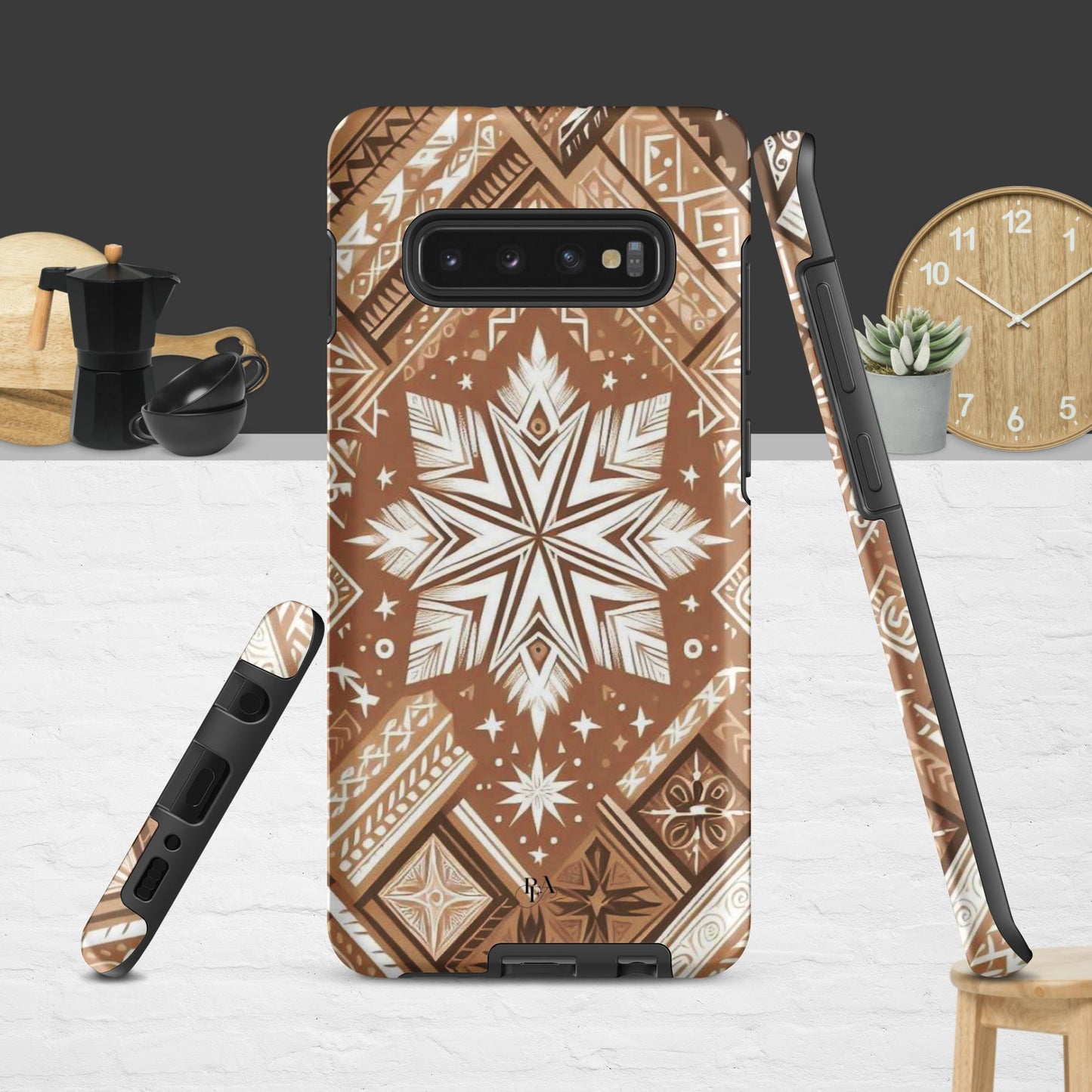 Brown Tribal-designed Tough case for Samsung®