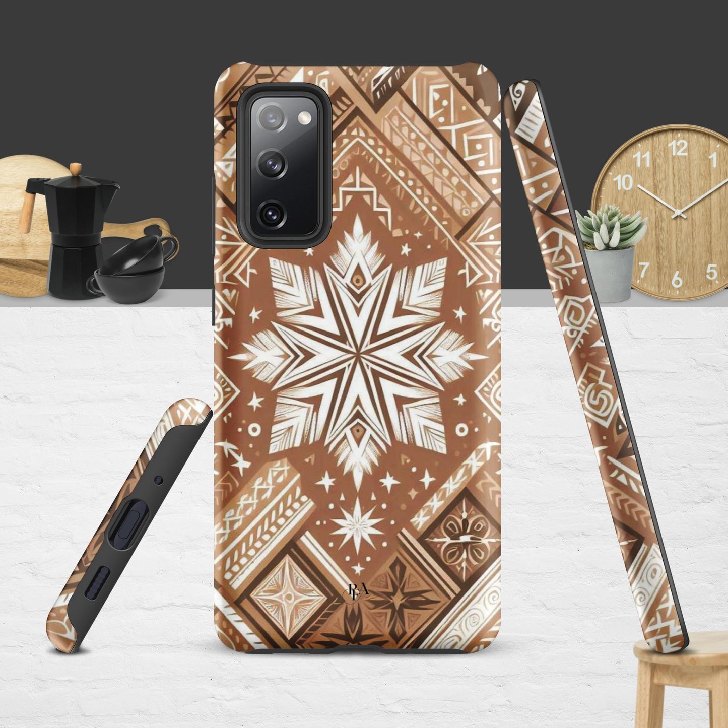 Brown Tribal-designed Tough case for Samsung®