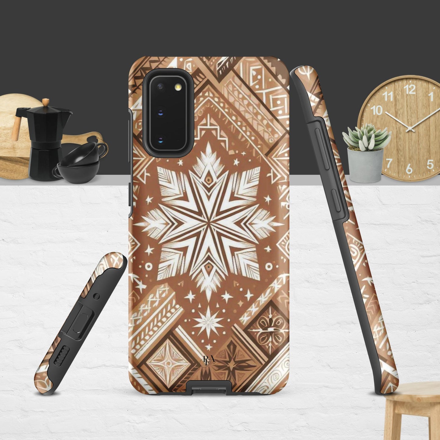 Brown Tribal-designed Tough case for Samsung®