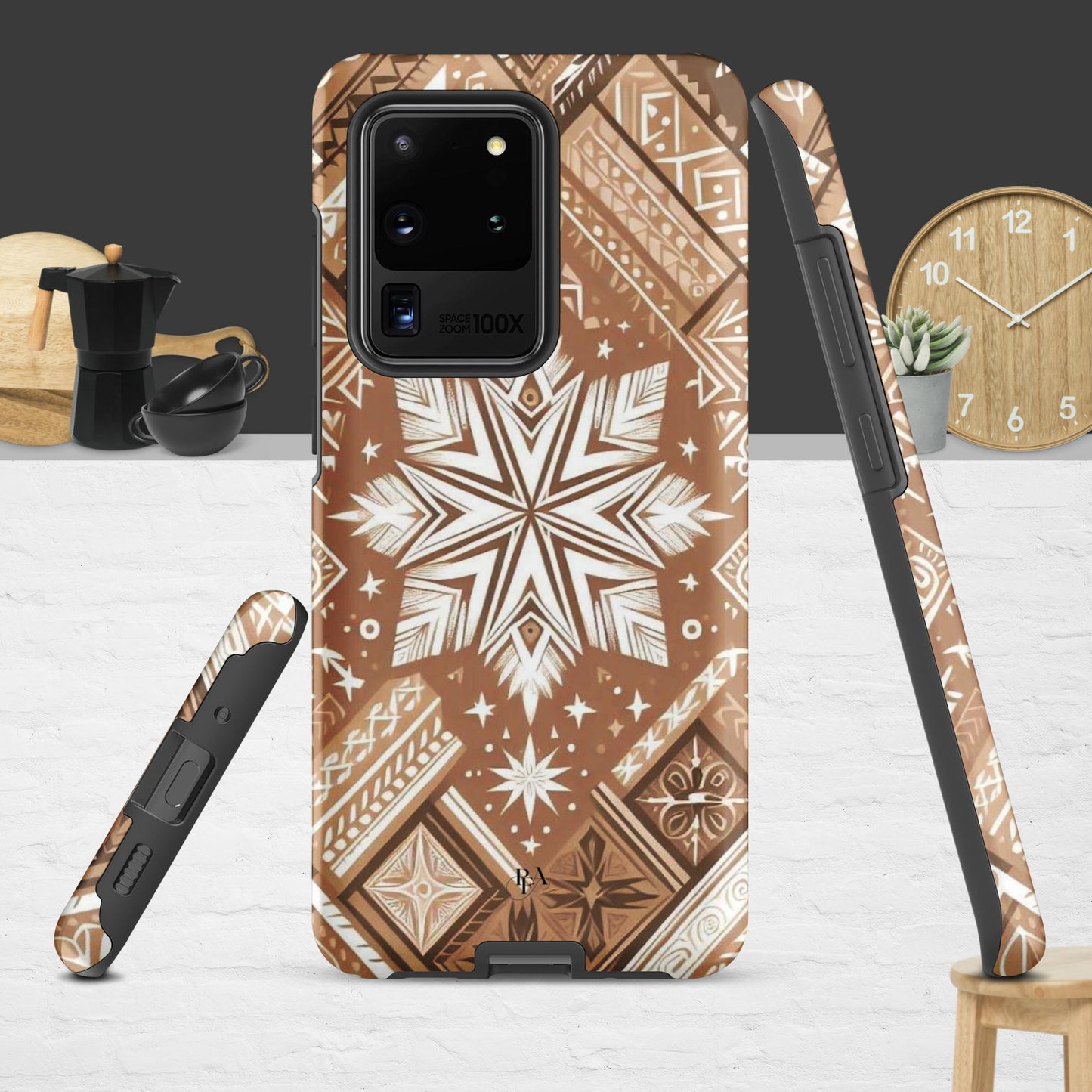 Brown Tribal-designed Tough case for Samsung®