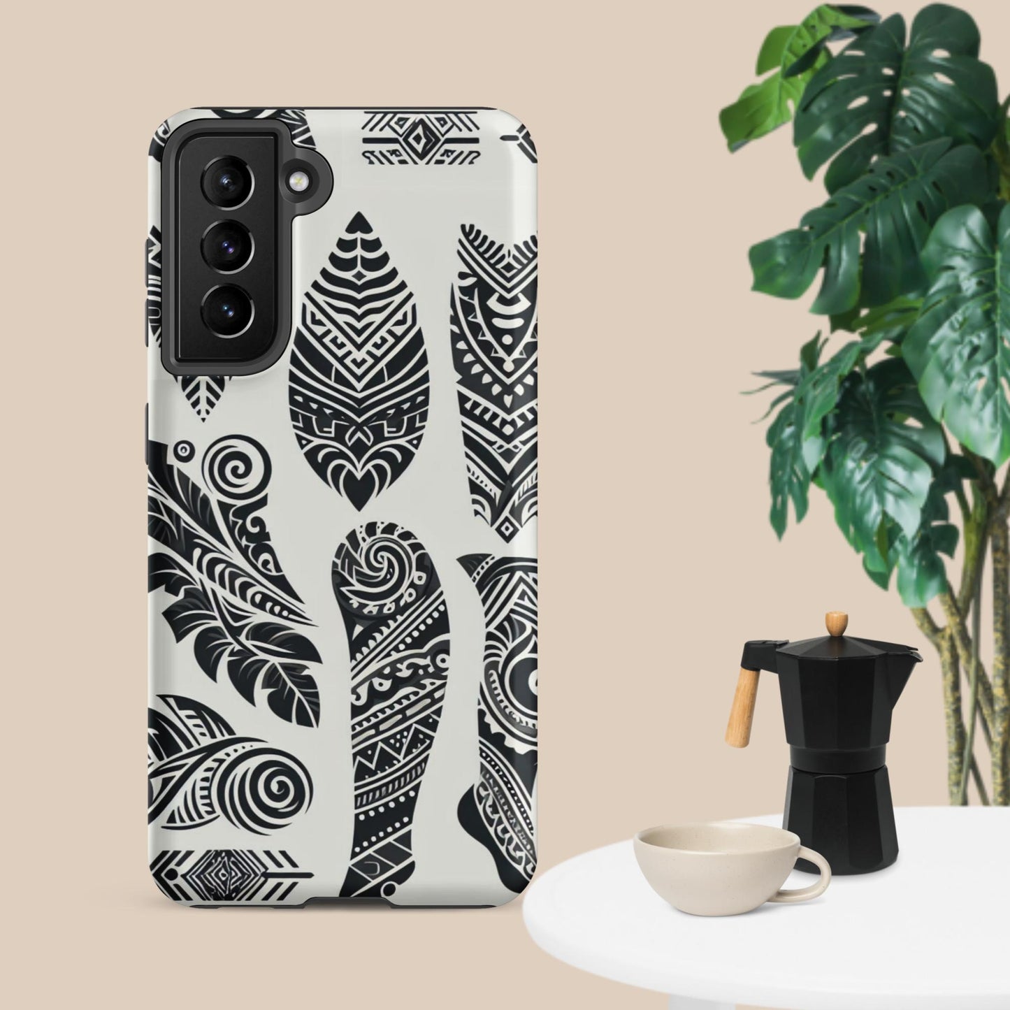 Black and White Tribal- Designed Tough case for Samsung®