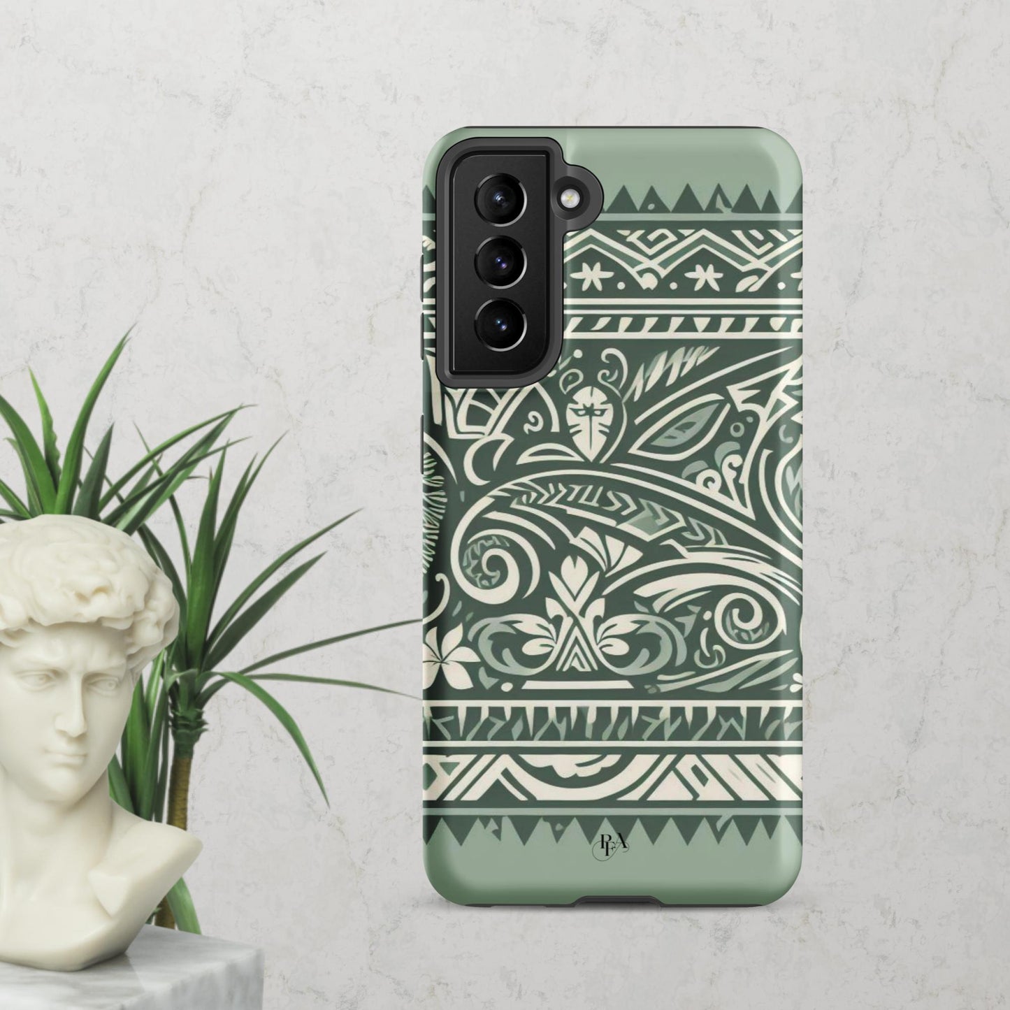 Sage Green Tribal- designed Tough case for Samsung®