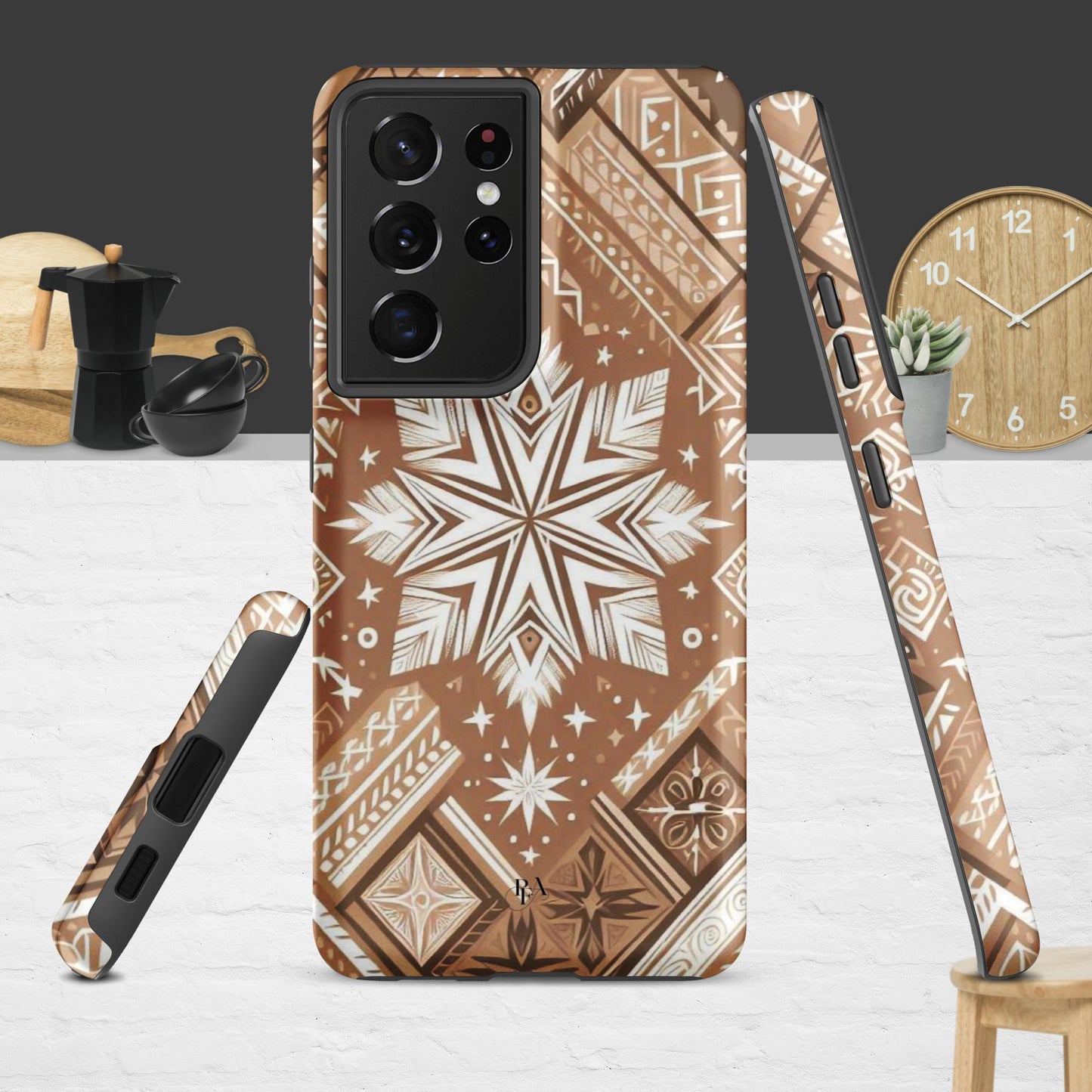 Brown Tribal-designed Tough case for Samsung®