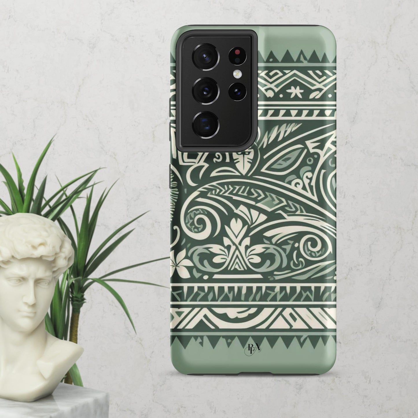 Sage Green Tribal- designed Tough case for Samsung®