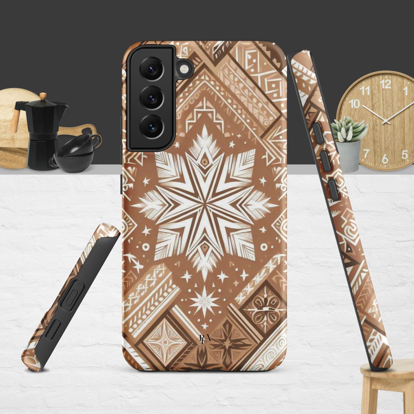 Brown Tribal-designed Tough case for Samsung®