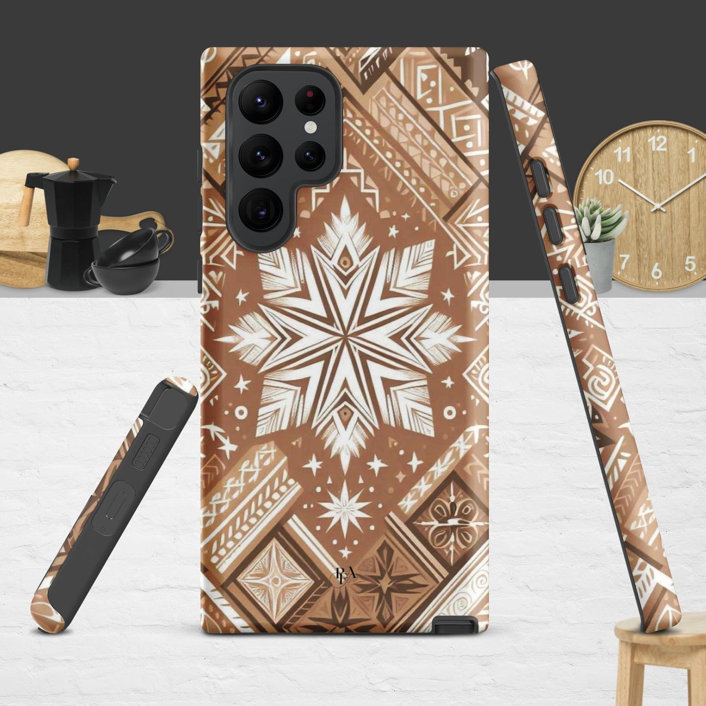 Brown Tribal-designed Tough case for Samsung®