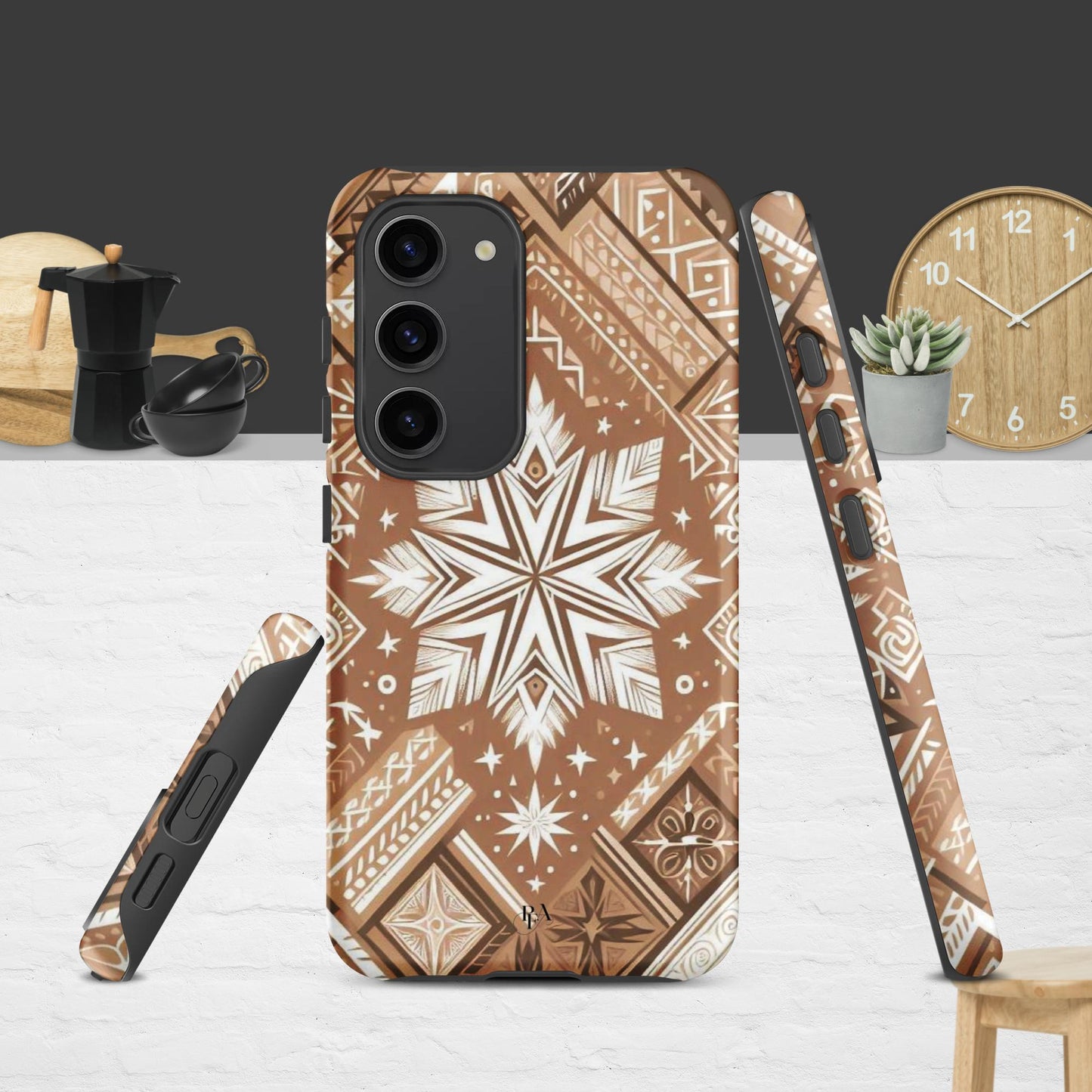 Brown Tribal-designed Tough case for Samsung®