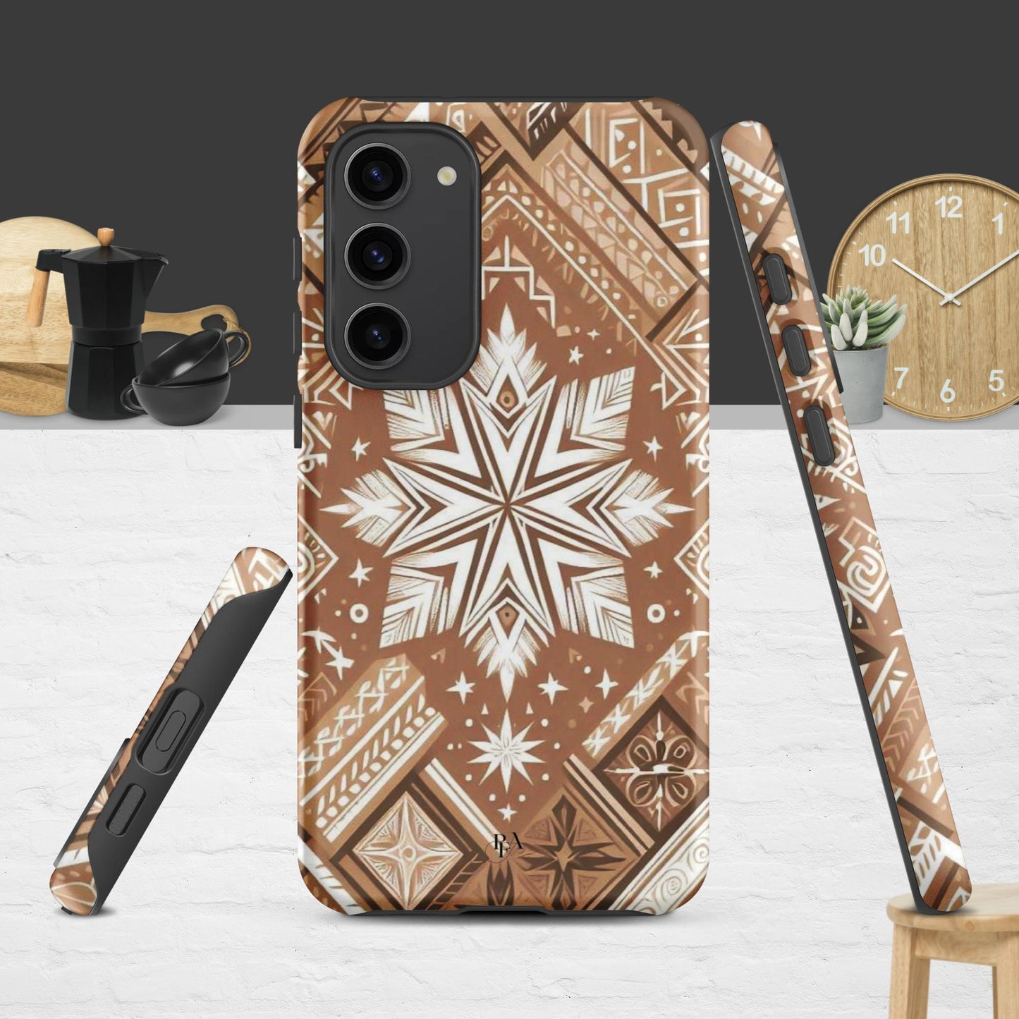 Brown Tribal-designed Tough case for Samsung®