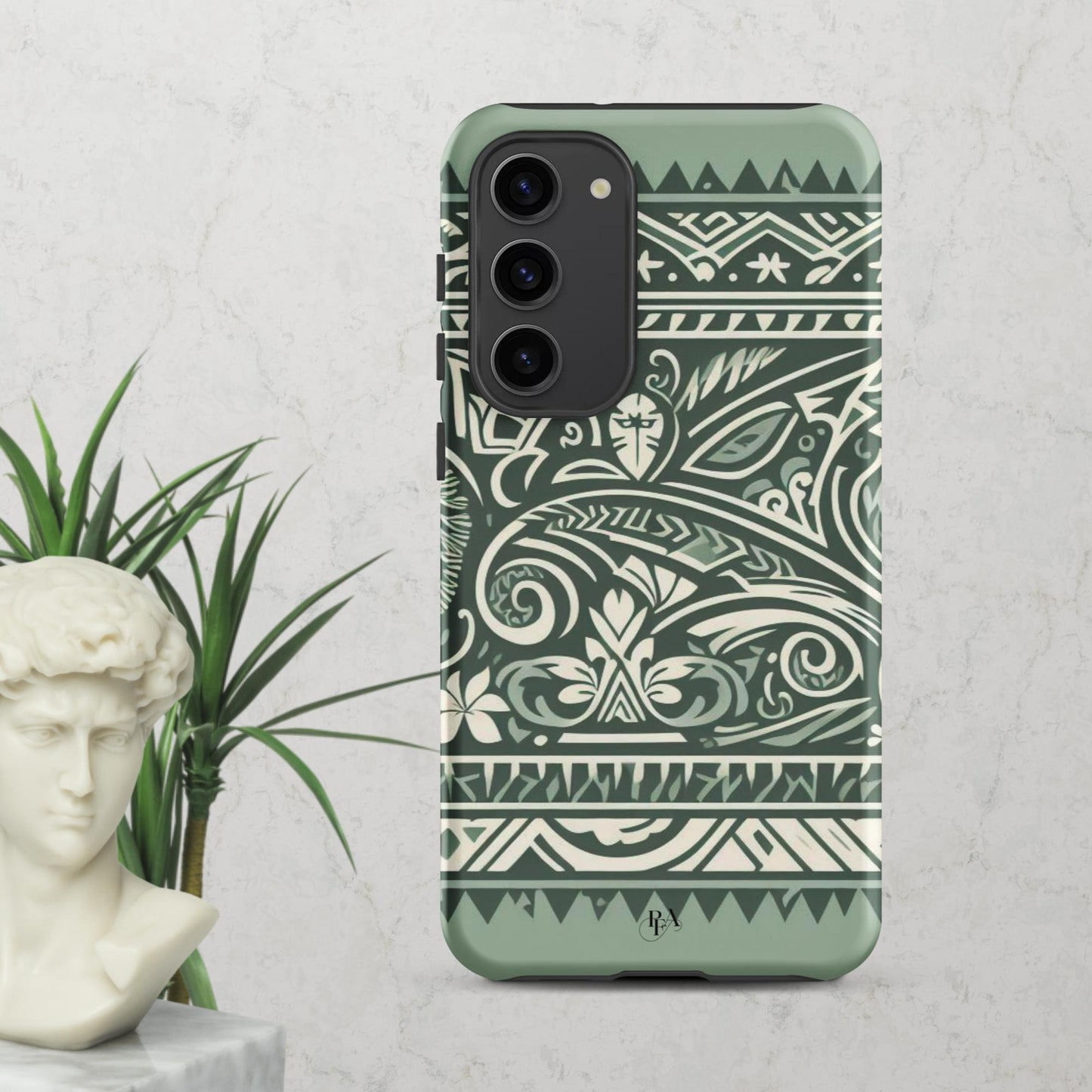 Sage Green Tribal- designed Tough case for Samsung®