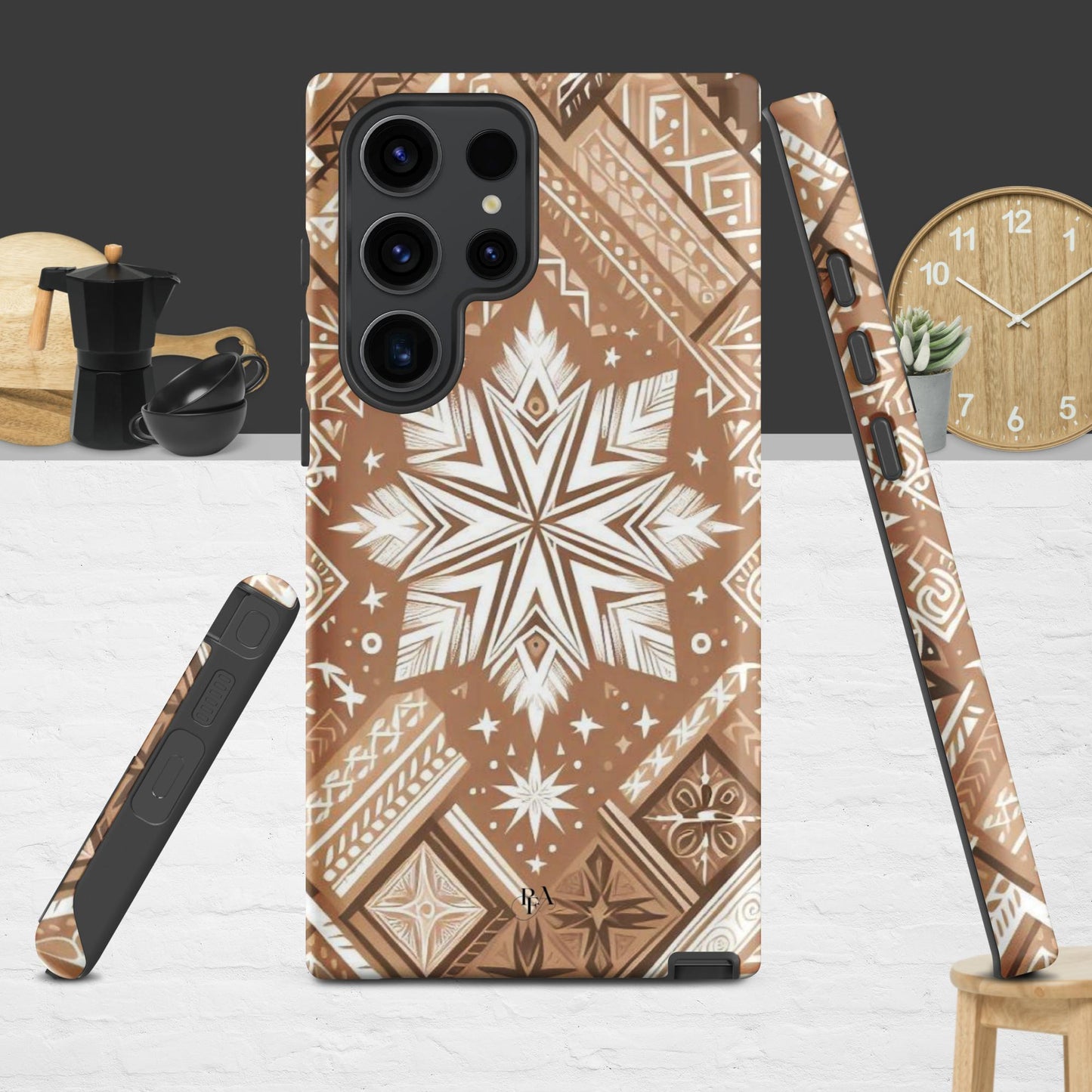 Brown Tribal-designed Tough case for Samsung®