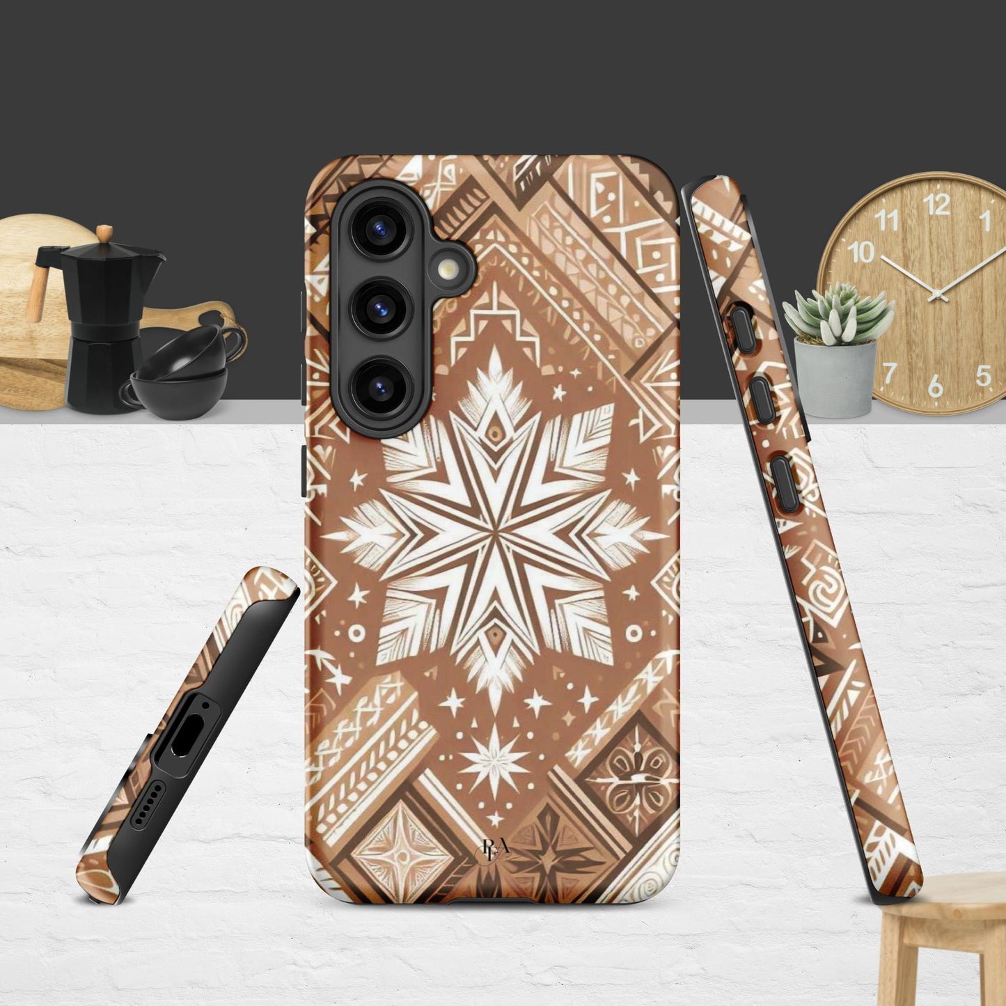 Brown Tribal-designed Tough case for Samsung®