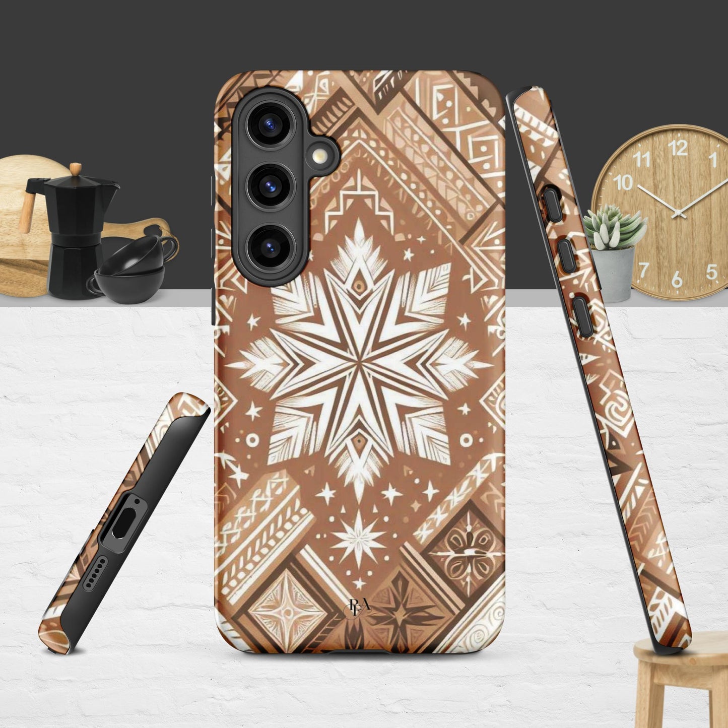 Brown Tribal-designed Tough case for Samsung®